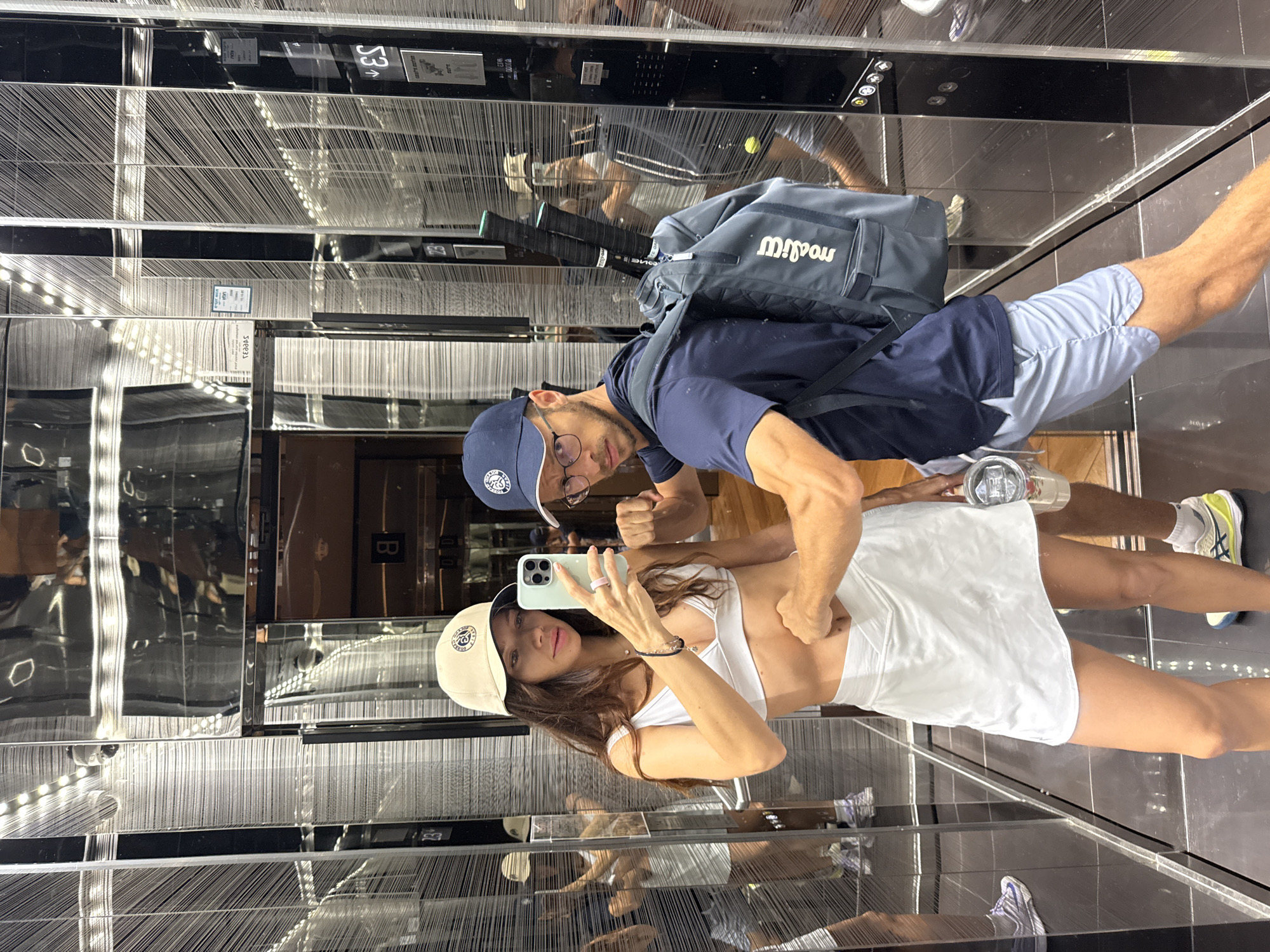 Mirrored elevator selfie in Ramat Gan sports attire