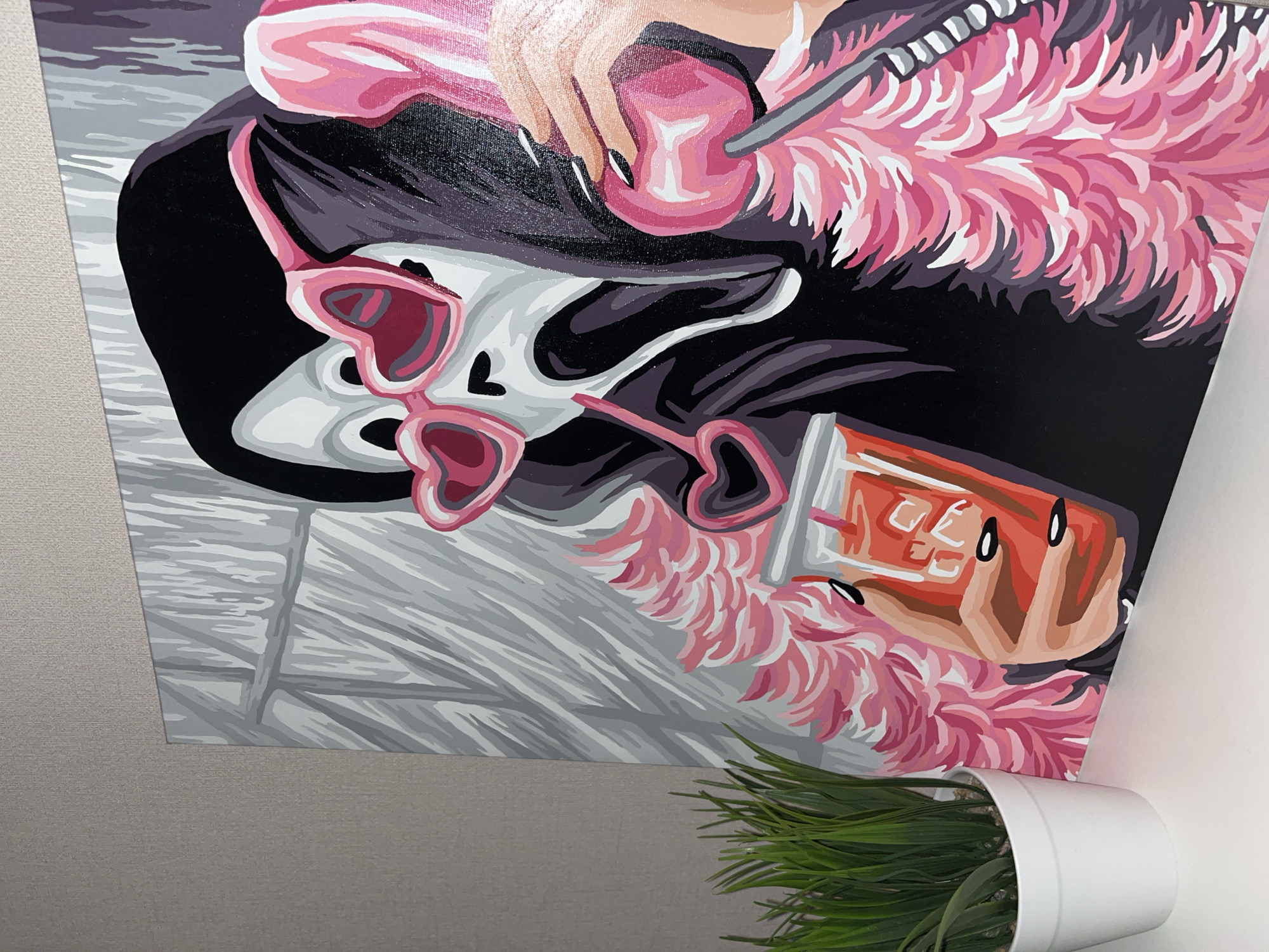 Person documents evening selfie session with artwork in Krasnodar