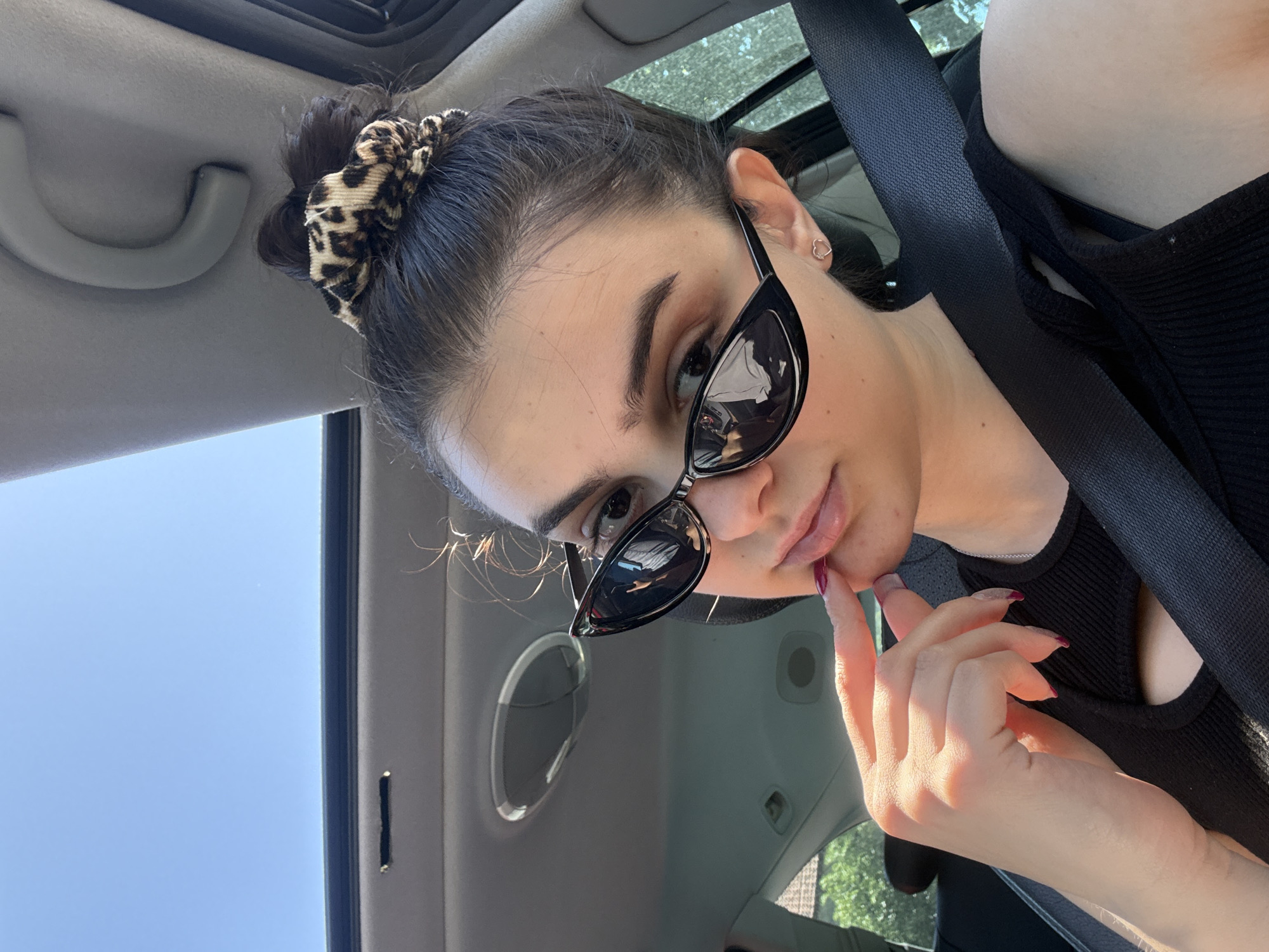 Woman in car touching lip observed in Simitli, Bulgaria