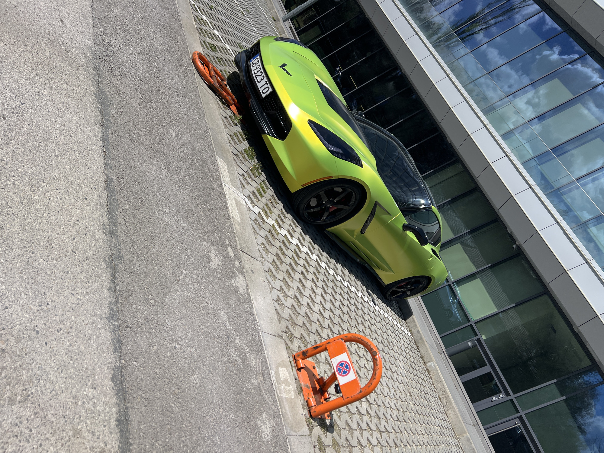 Green Corvette spotted parked in central Sofia