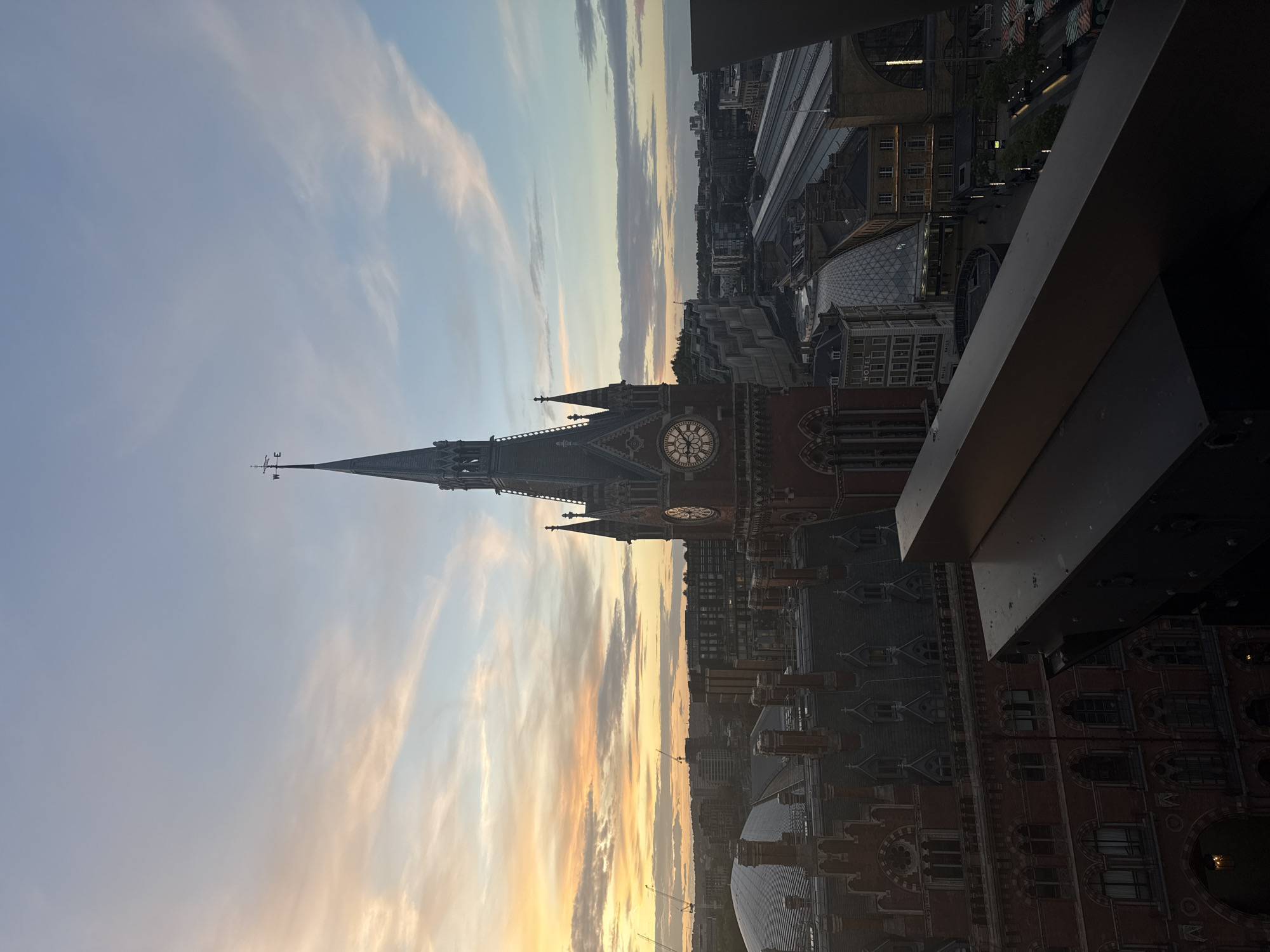 London skyline photographed during golden hour from elevated viewpoint