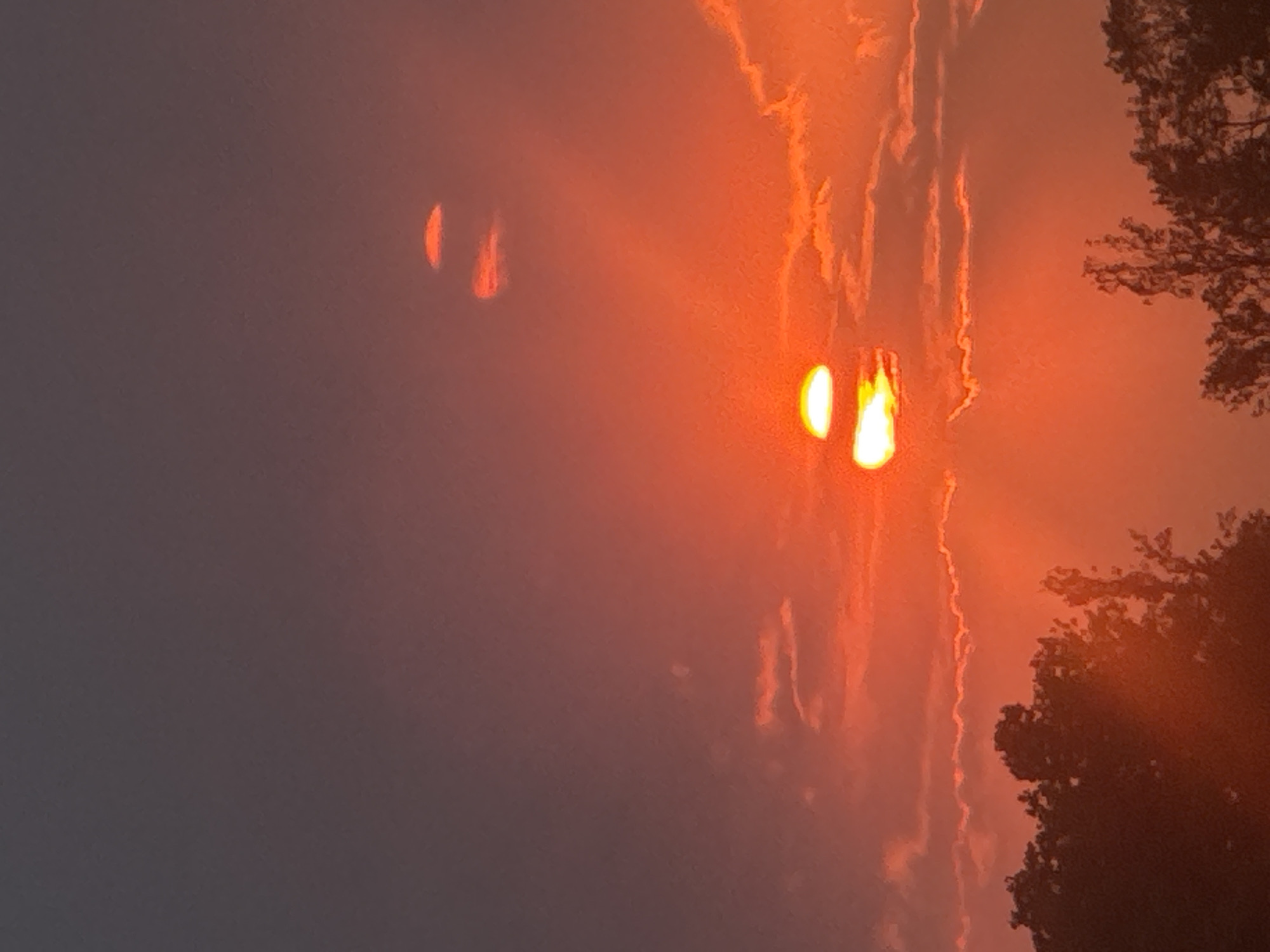 Dramatic orange-red sunset observed across London parks Monday evening
