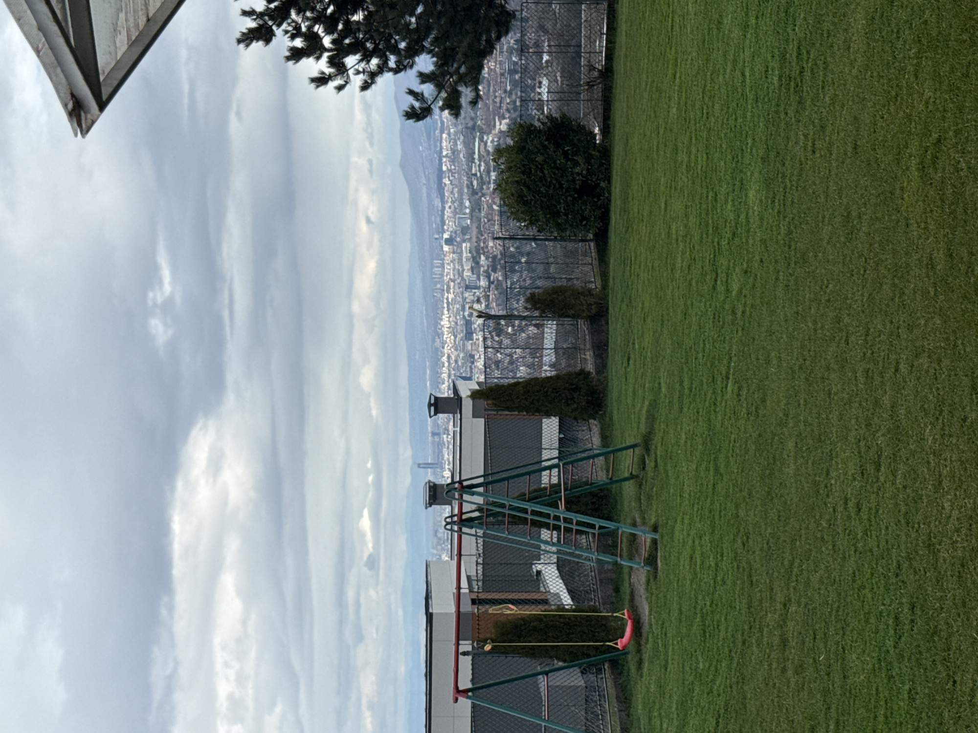 Residential cityscape view captured from elevated Sofia terrace