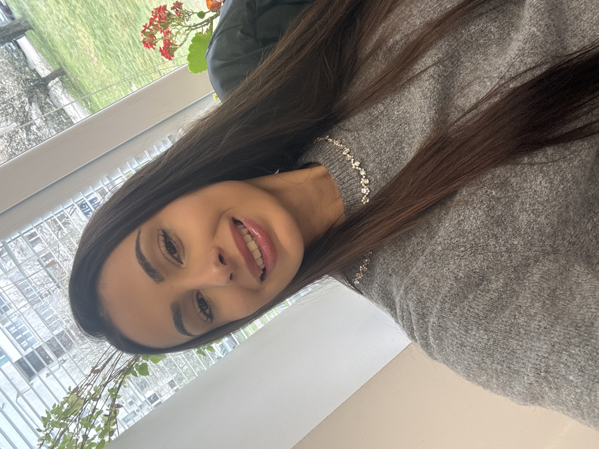 Woman takes selfies during coffee day in Sofia