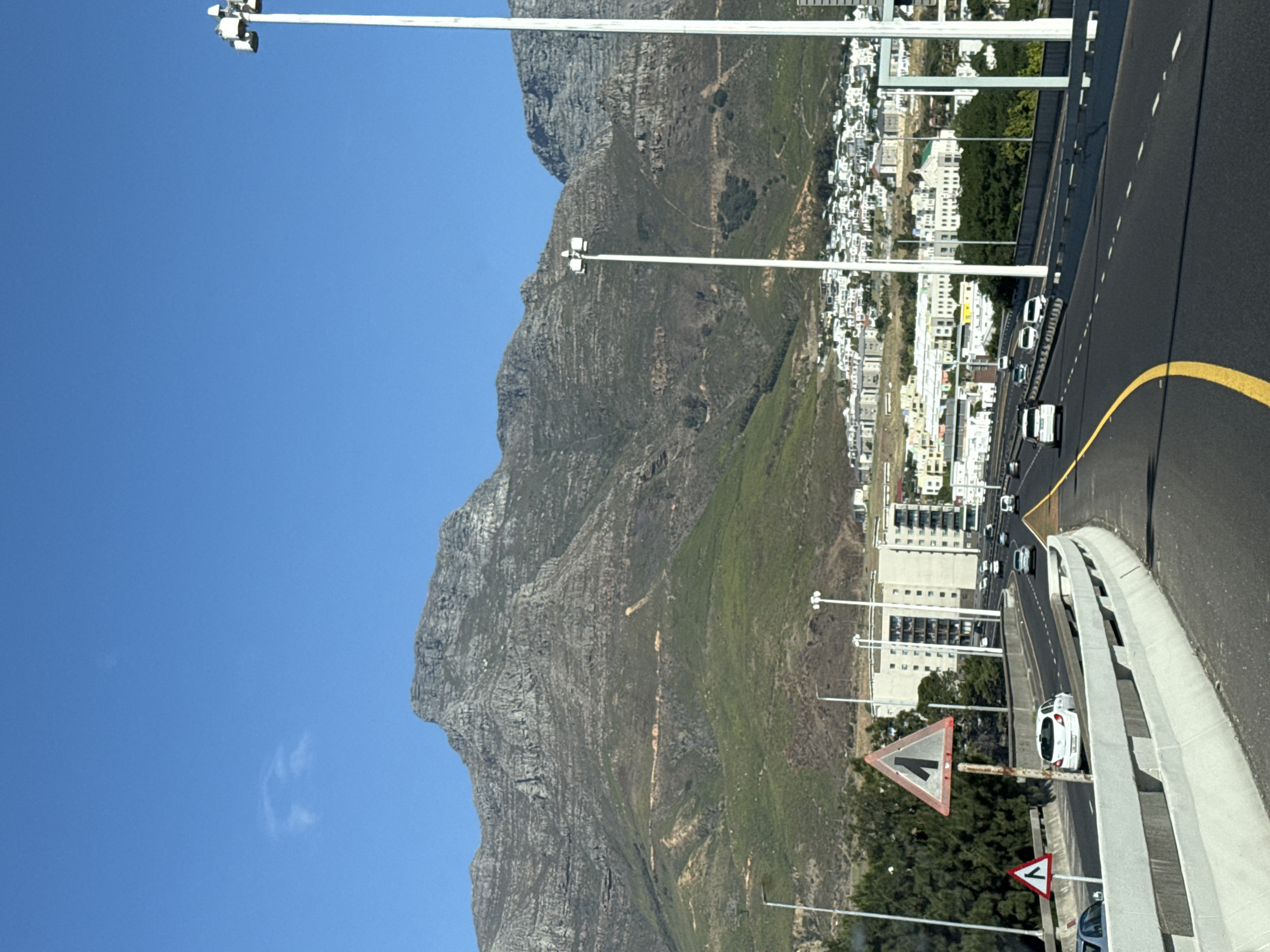 Cape Town mountain landscape viewed from highway captured