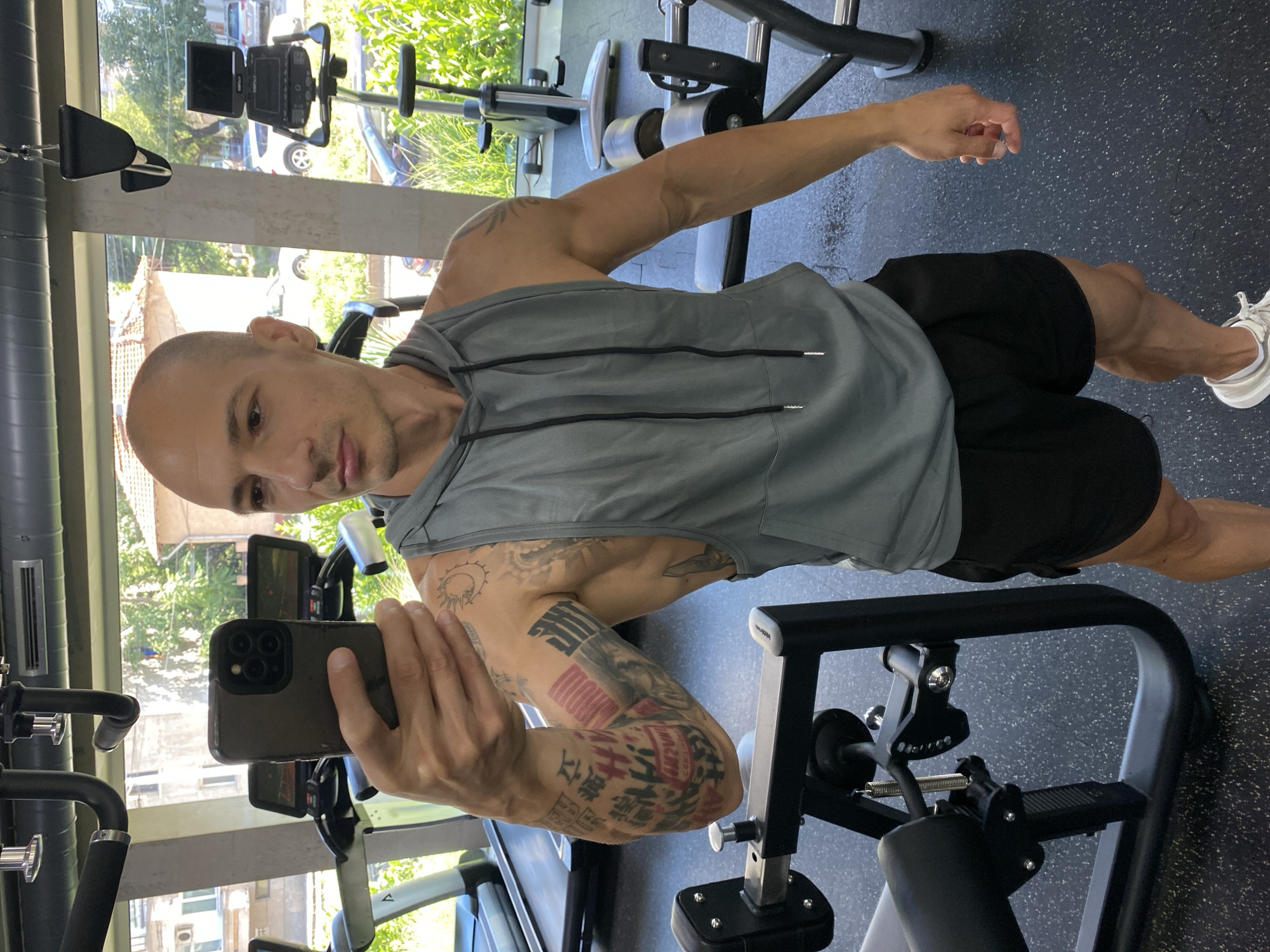 Gym session, parking lot hangout, and flowers in Pleven