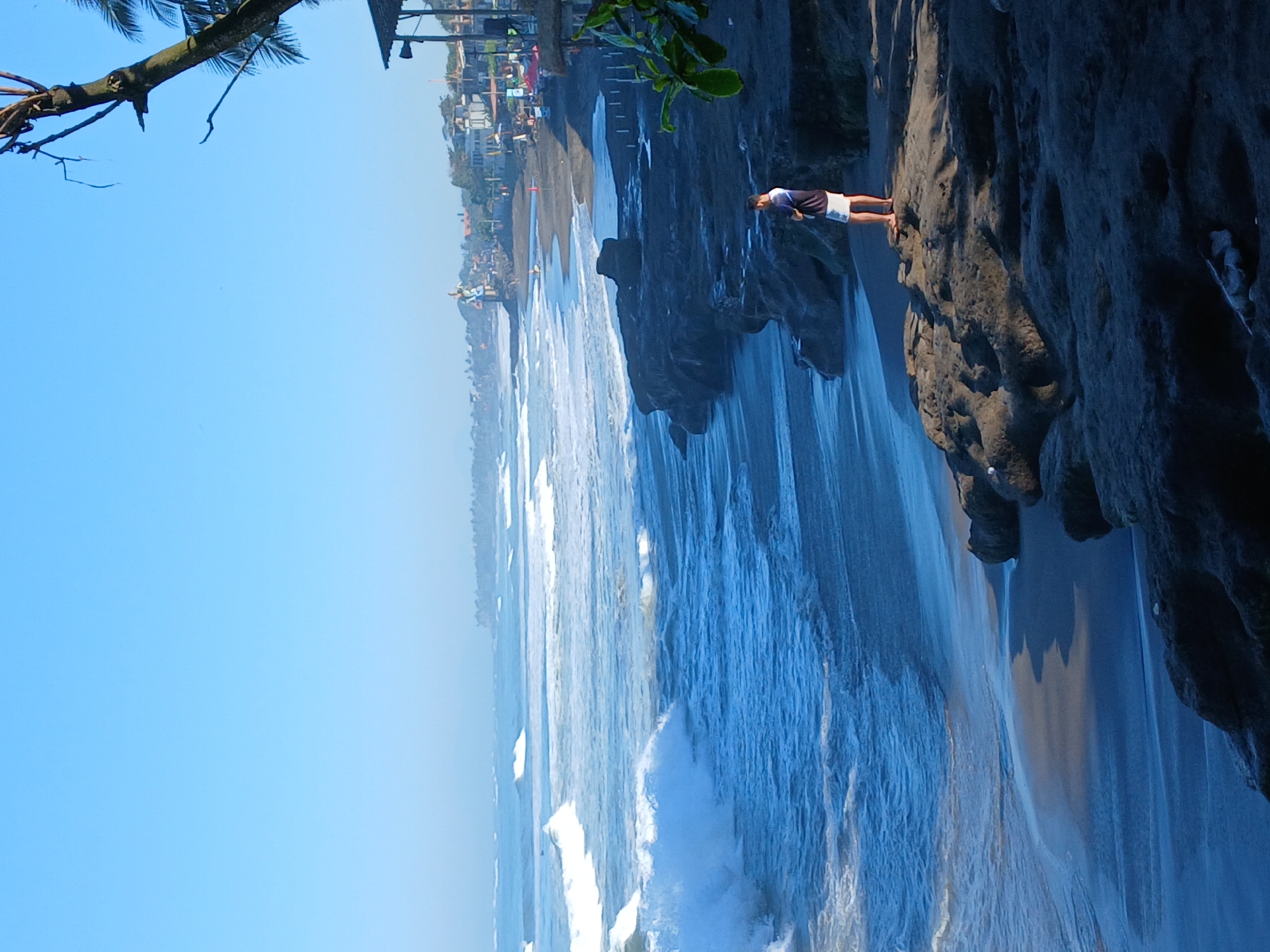 North Kuta beach strip in full swing on a sunny morning