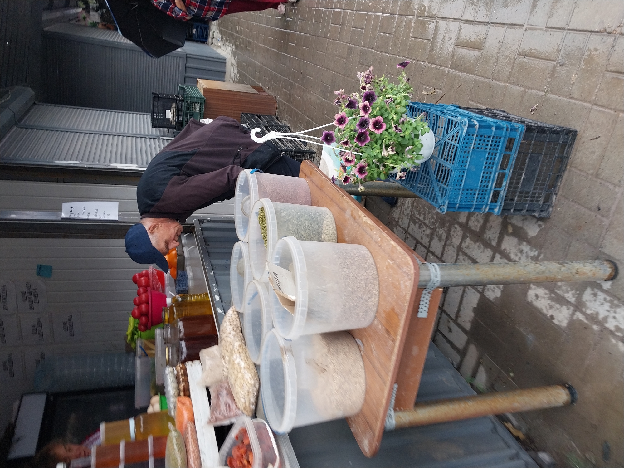Rainy morning around a Dnipro neighborhood market