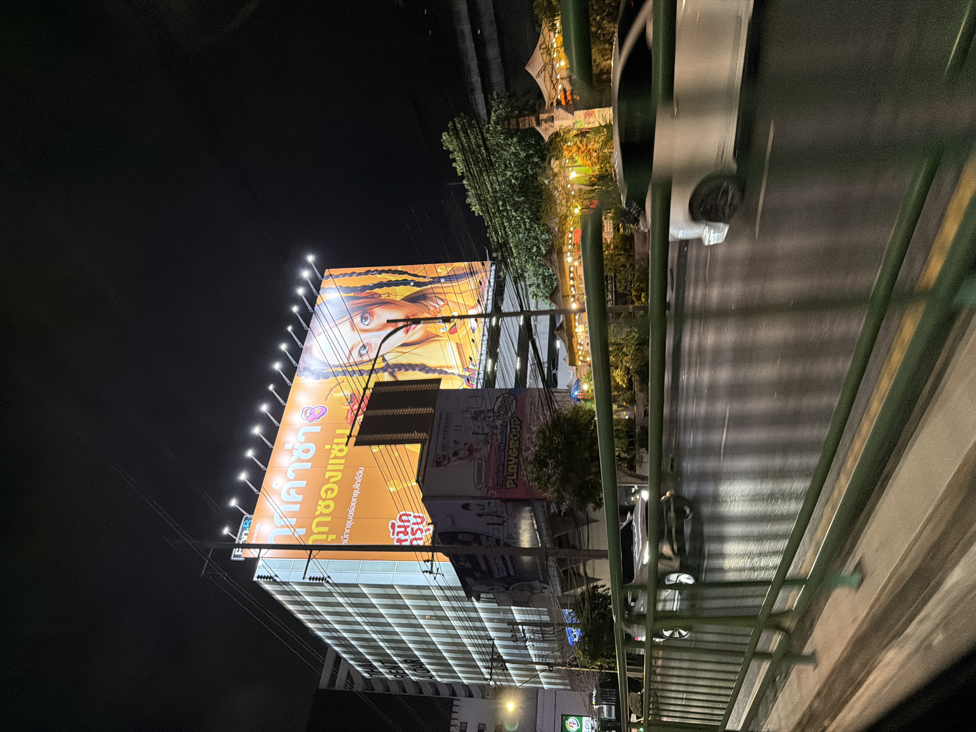 Bangkok nighttime street scenes captured from multiple vantage points