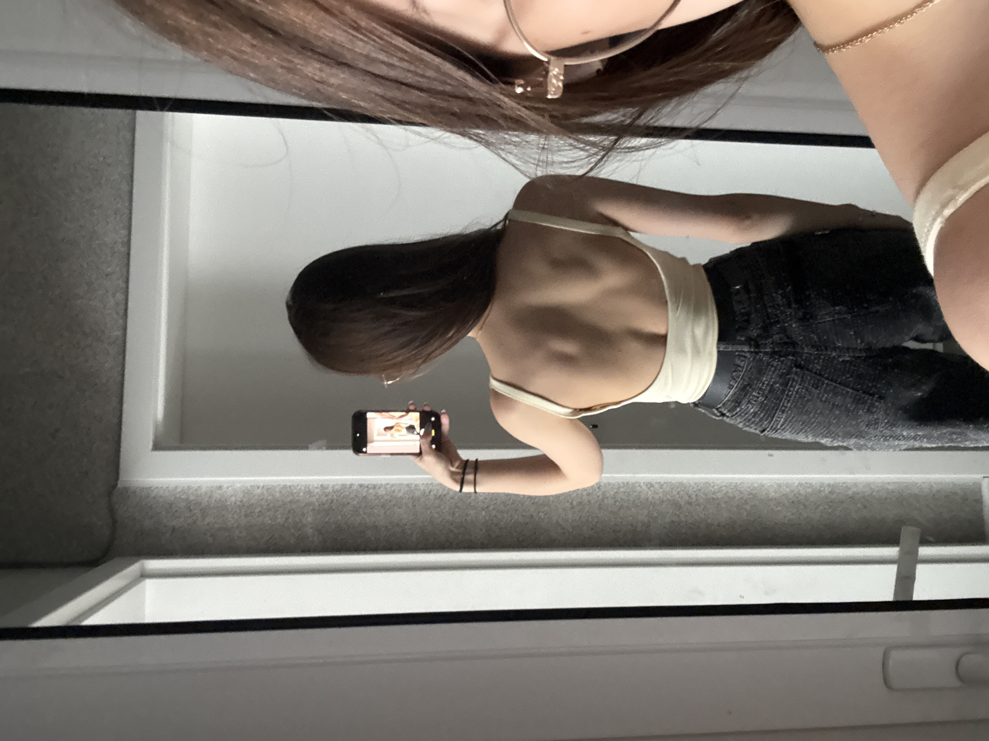 Woman takes mirror selfie in Sofia