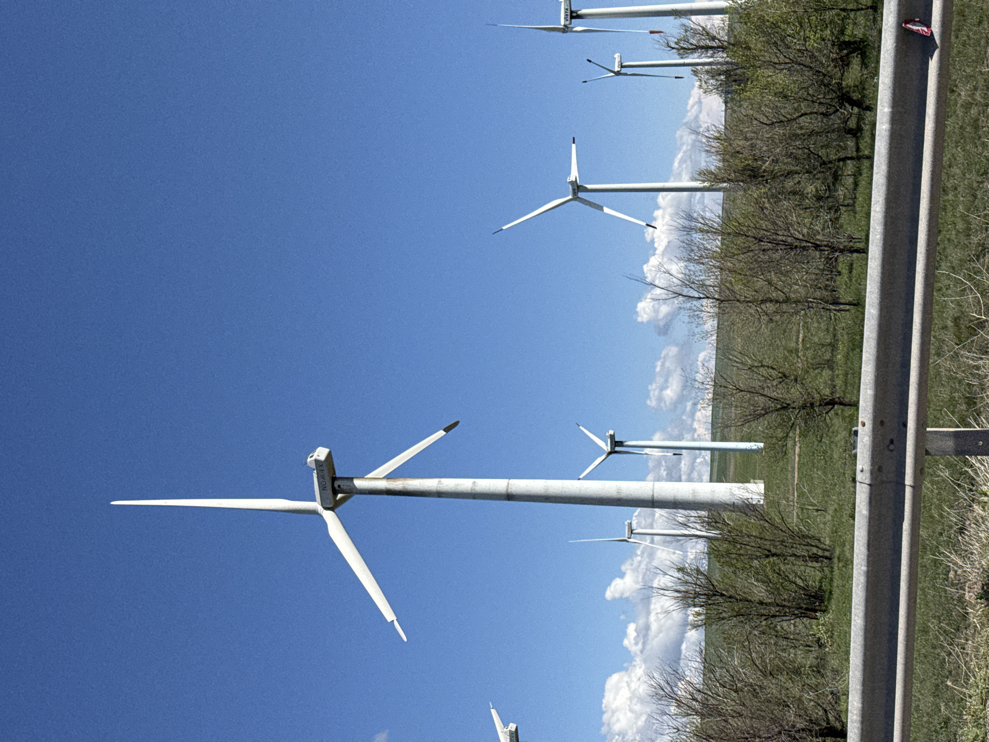 Wind farm documented in Kurday, Kazakhstan under clear skies