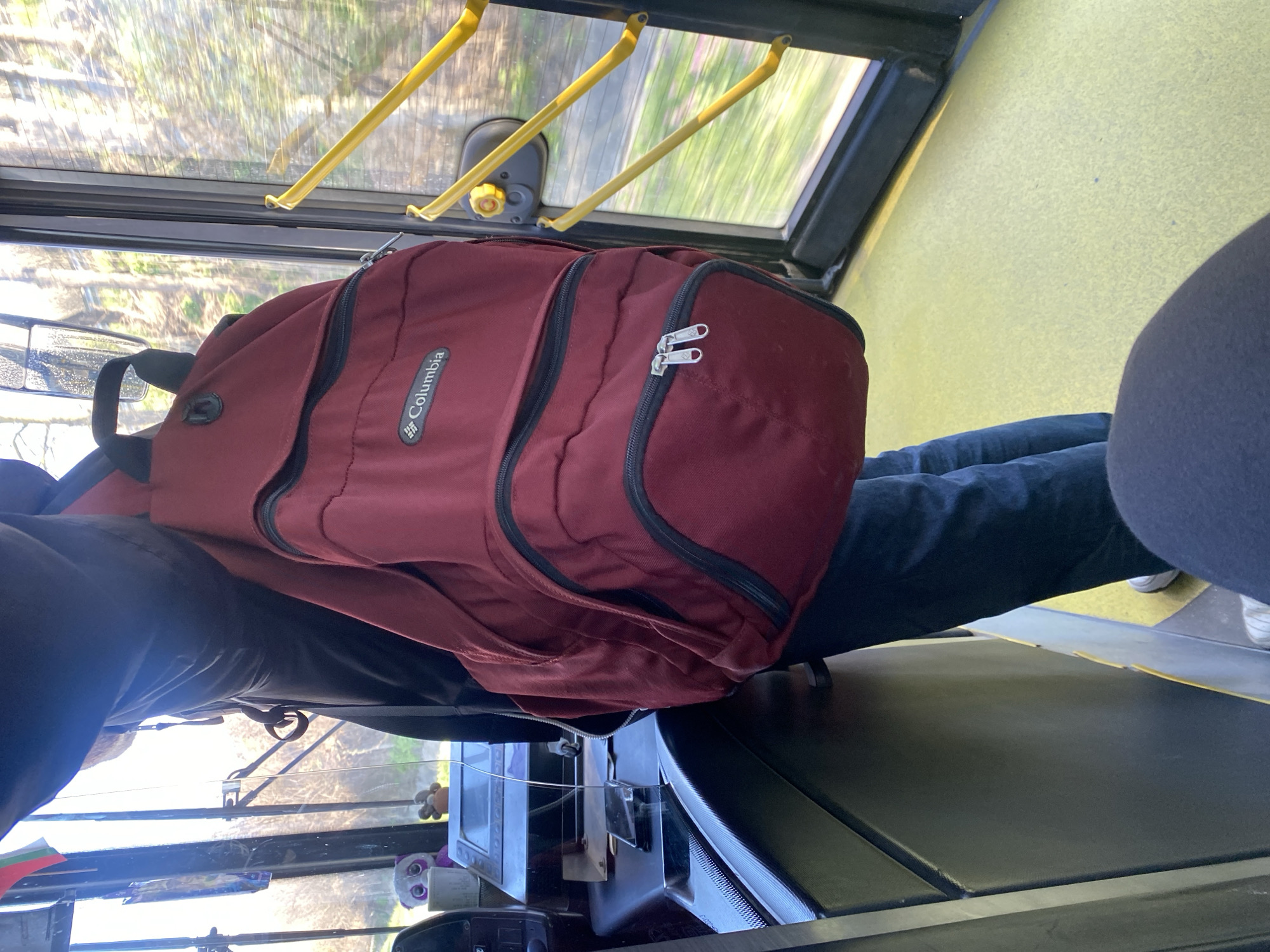 Columbia backpack spotted on public bus in Varna