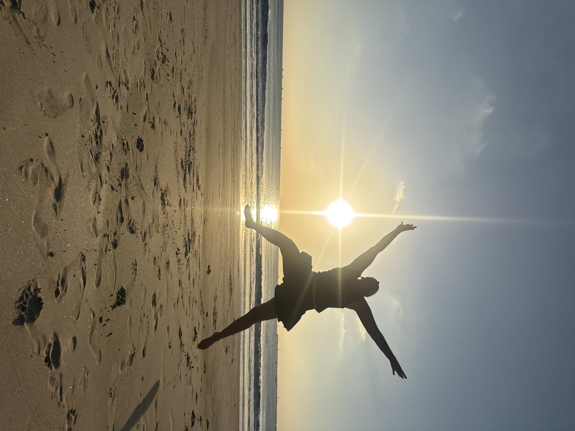 Sunset beach session with jumps and quiet moments in Kuta