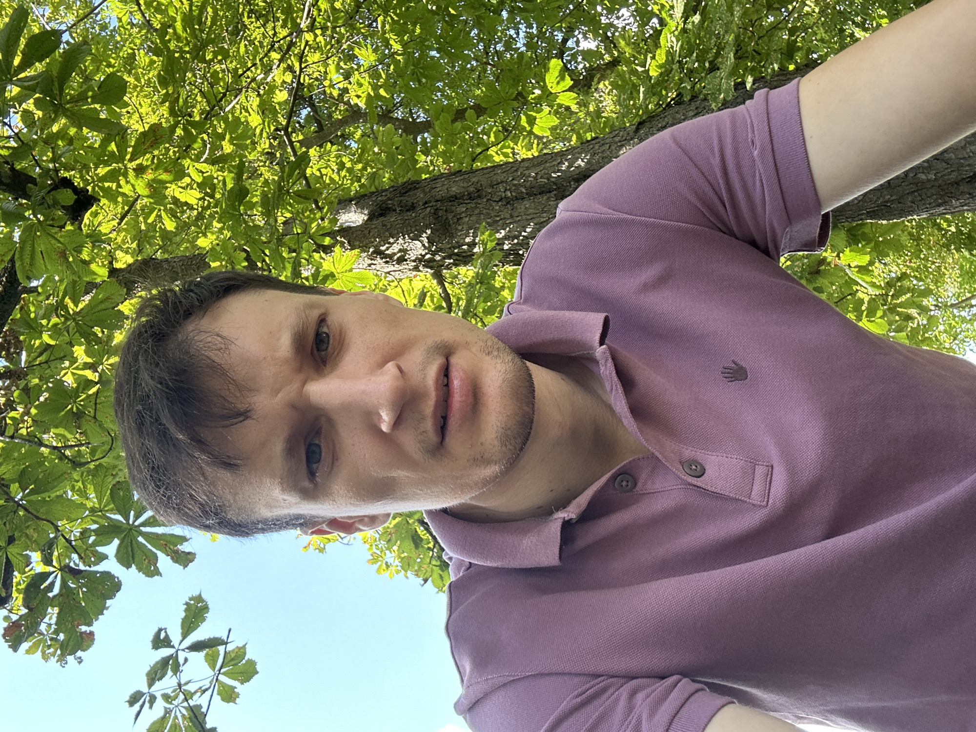 Relaxing on a park bench in Makiv, Ukraine