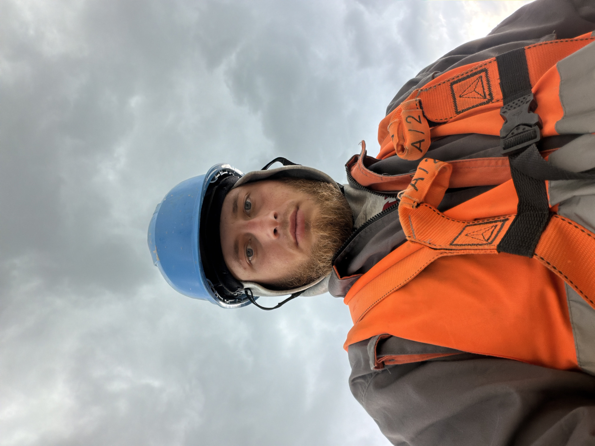 Construction crew at work on a site in Stróża, Poland