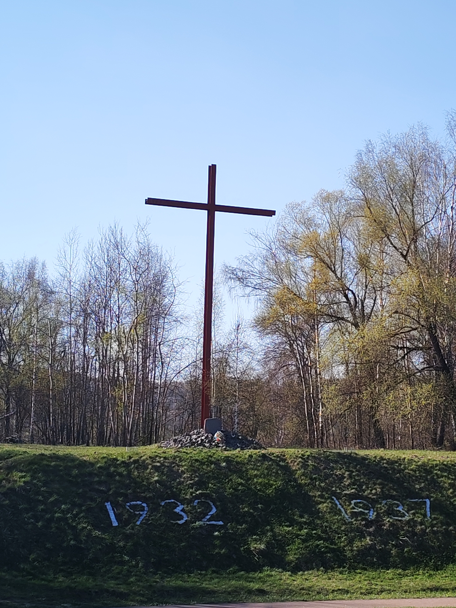 Memorial site with historical markers documented in Dmitrov, Russia
