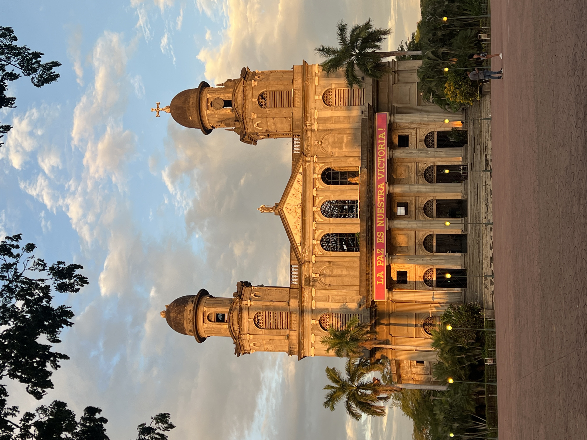 Managua's old cathedral at golden hour