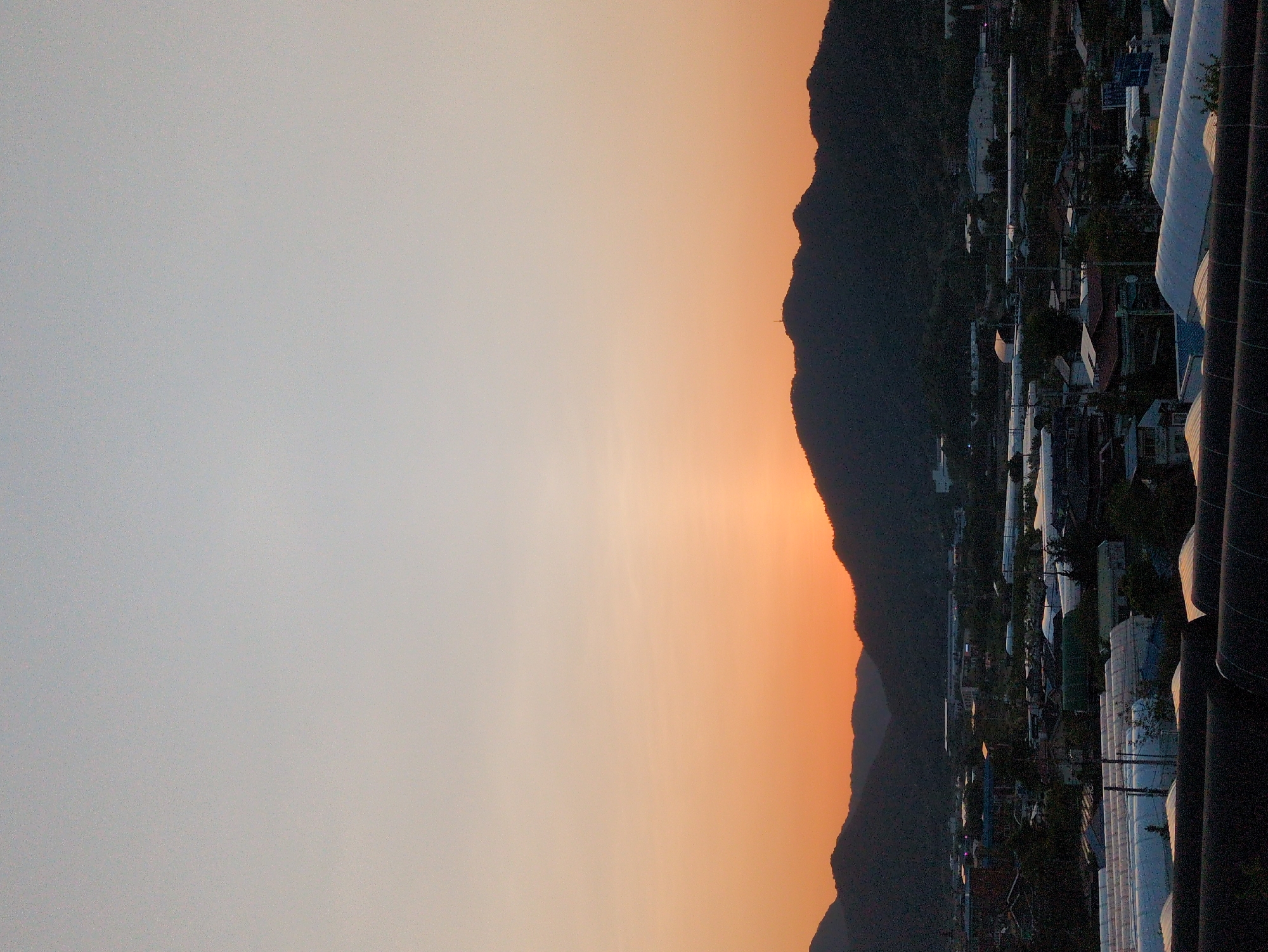 Sunset landscape documented in Iwon, South Korea mountains