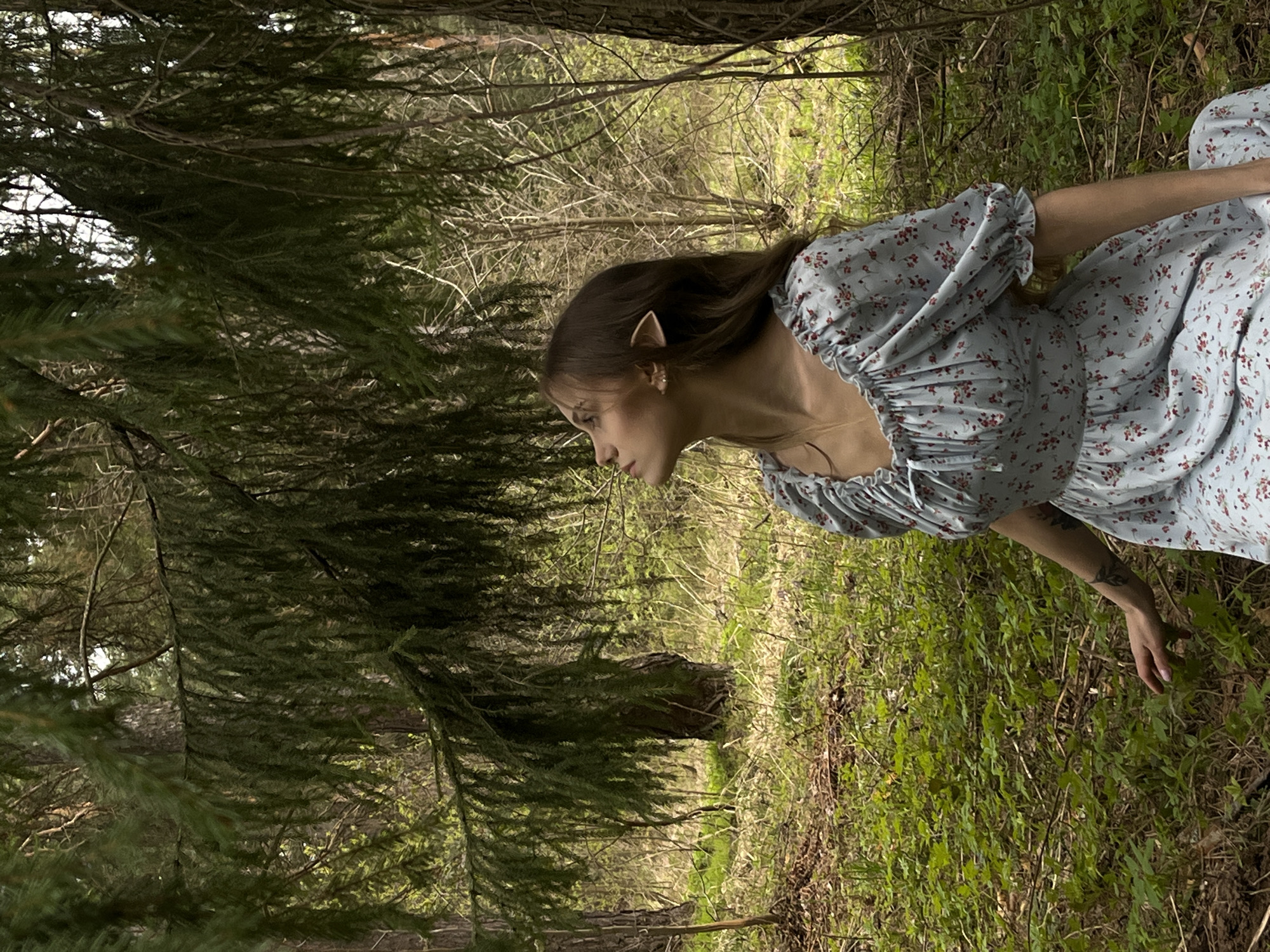 Woman photographed in forest near Фоки, Russia