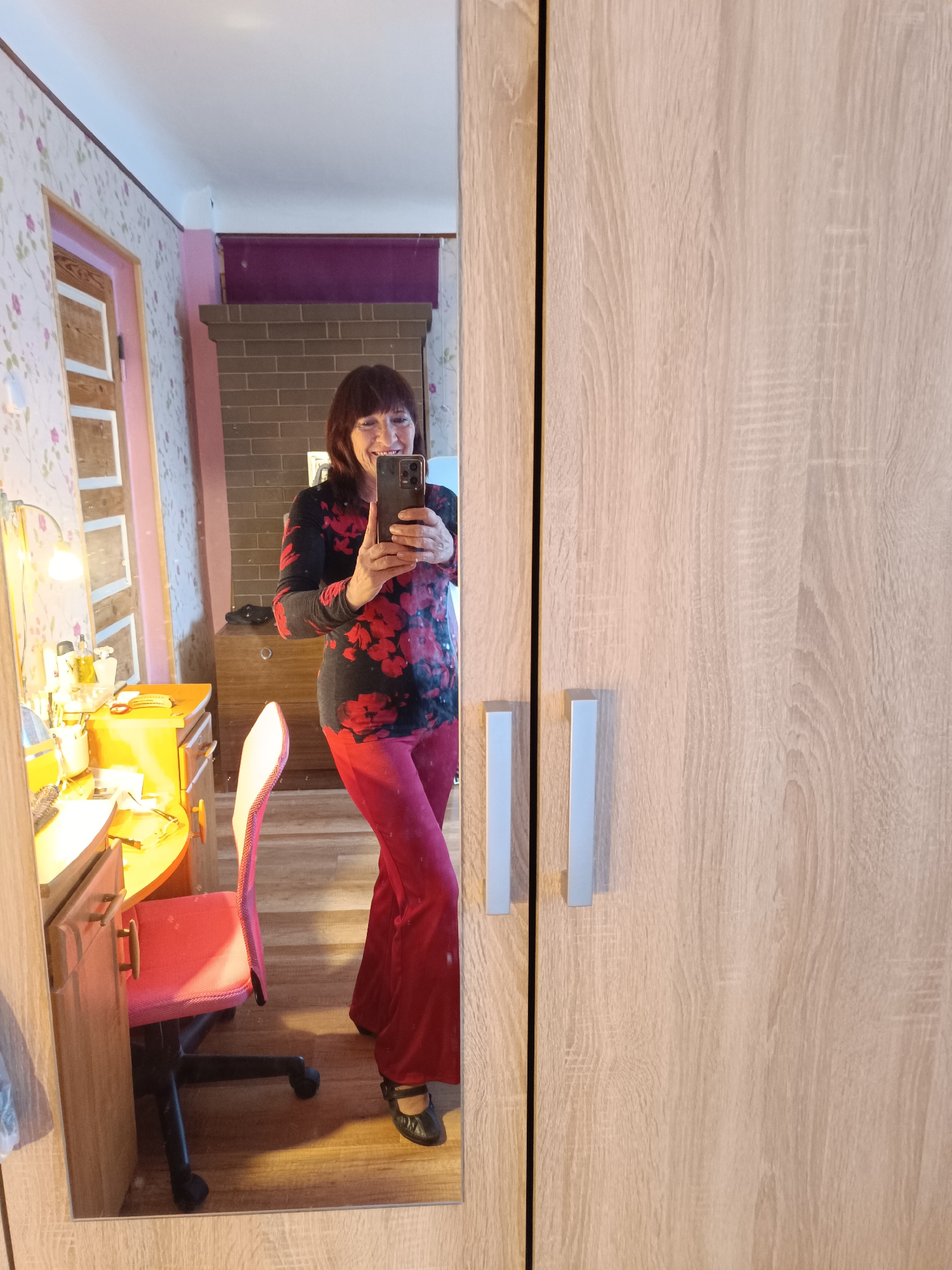 Outfit looks captured at home in Tebras, Latvia
