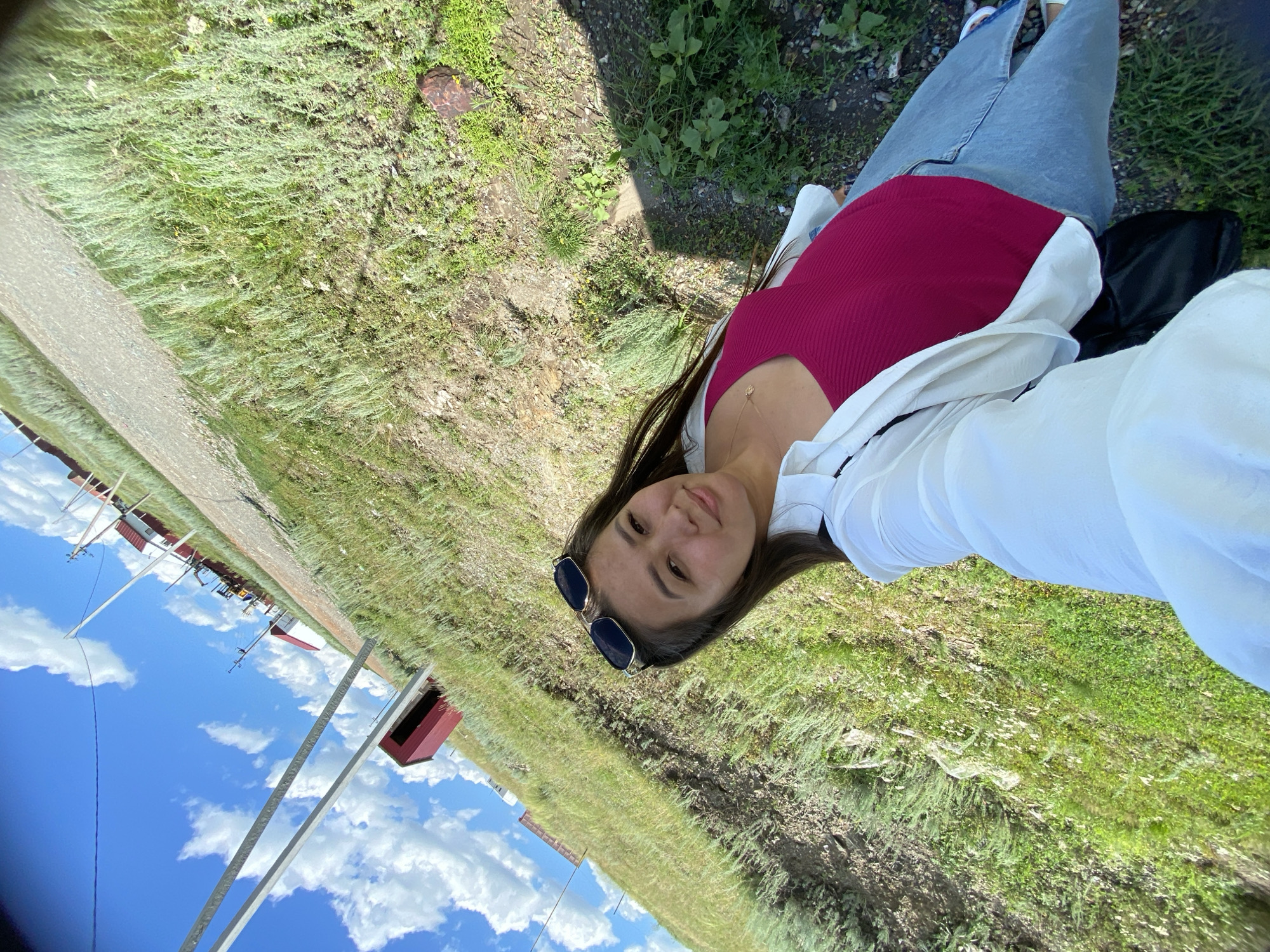 Sunny summer morning exploring rural hillsides in Yuldybayevo, Russia
