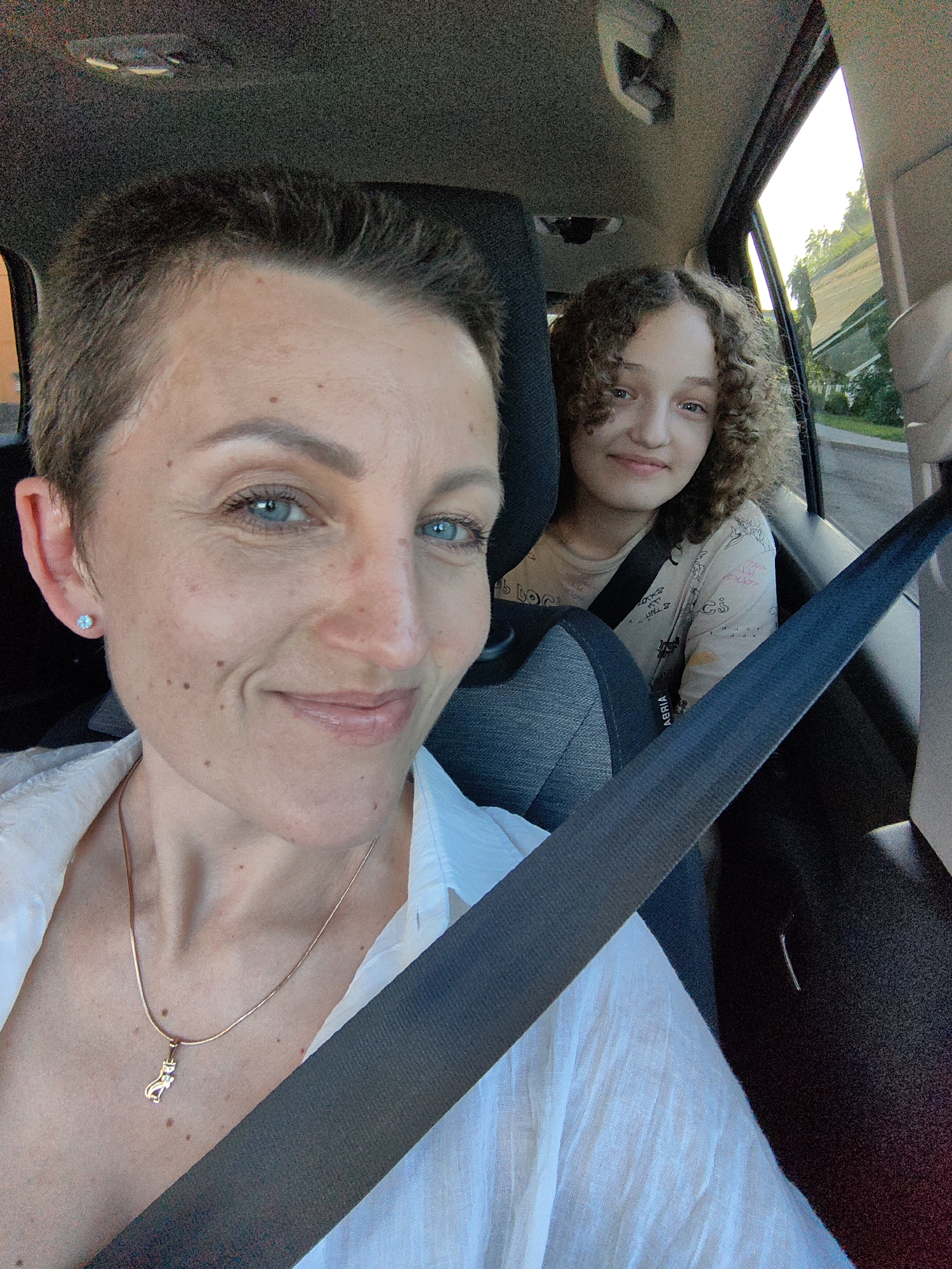 Casual in-car selfie moment near Fanipal, Belarus