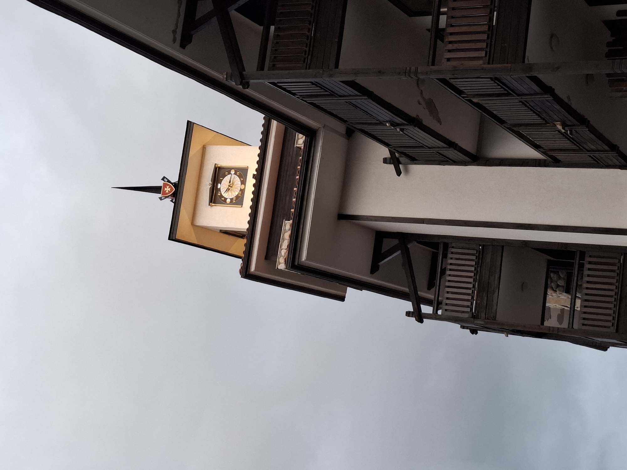 Street scenes documented in Bansko, Bulgaria including clock tower