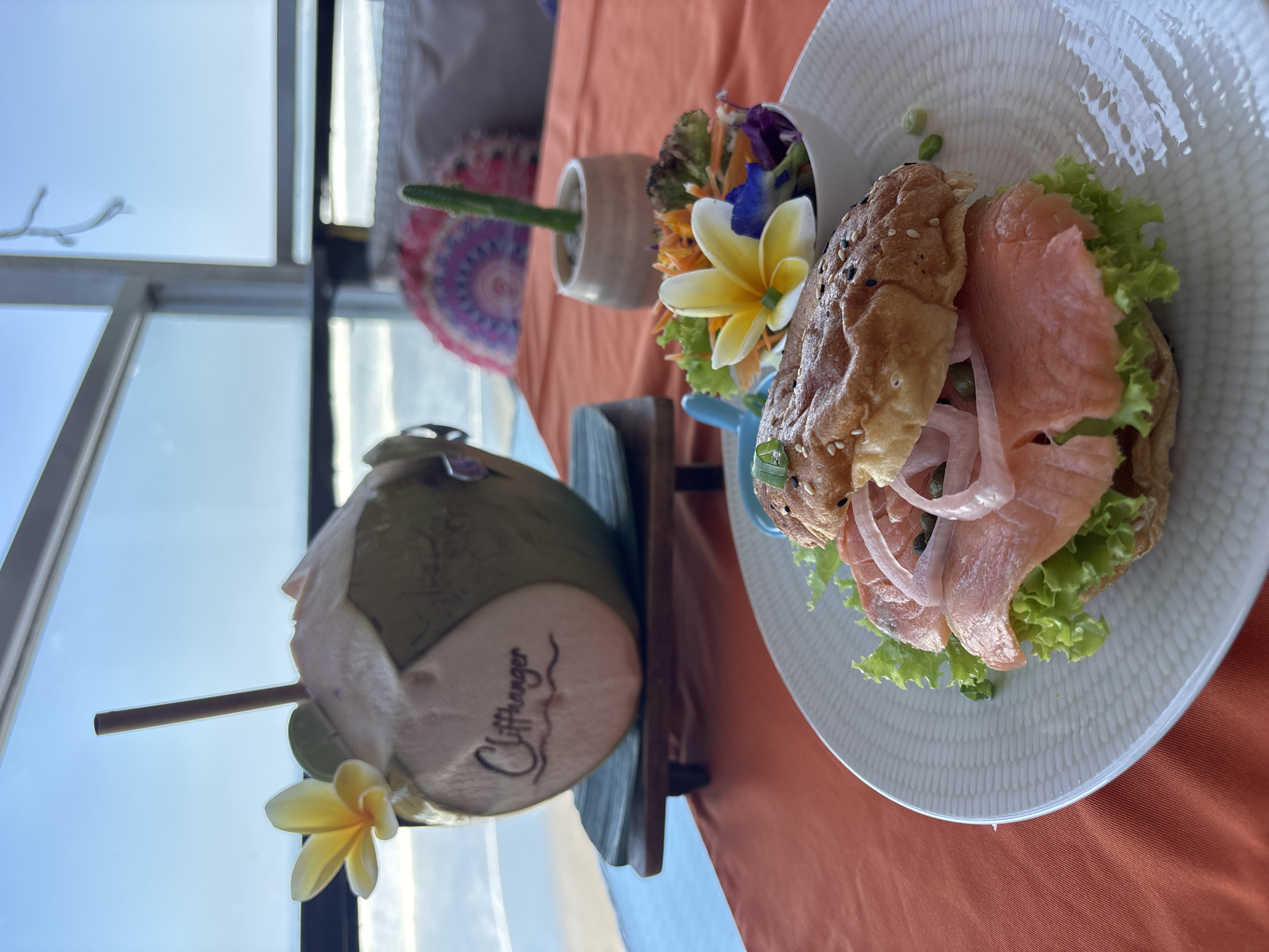 Beachfront brunch spot on Tabanan's black sand coast