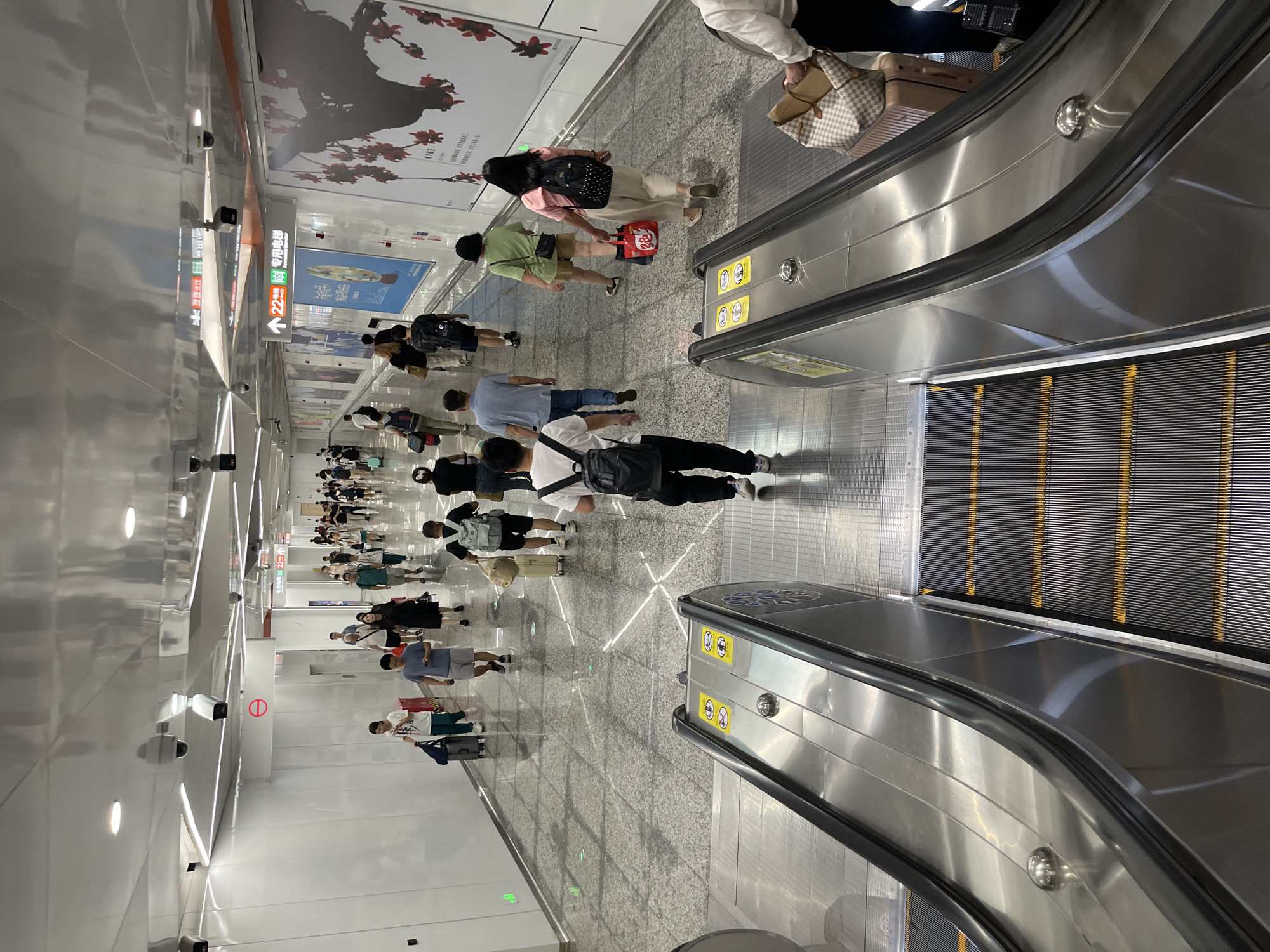 Inside a Guangzhou subway station during the morning rush