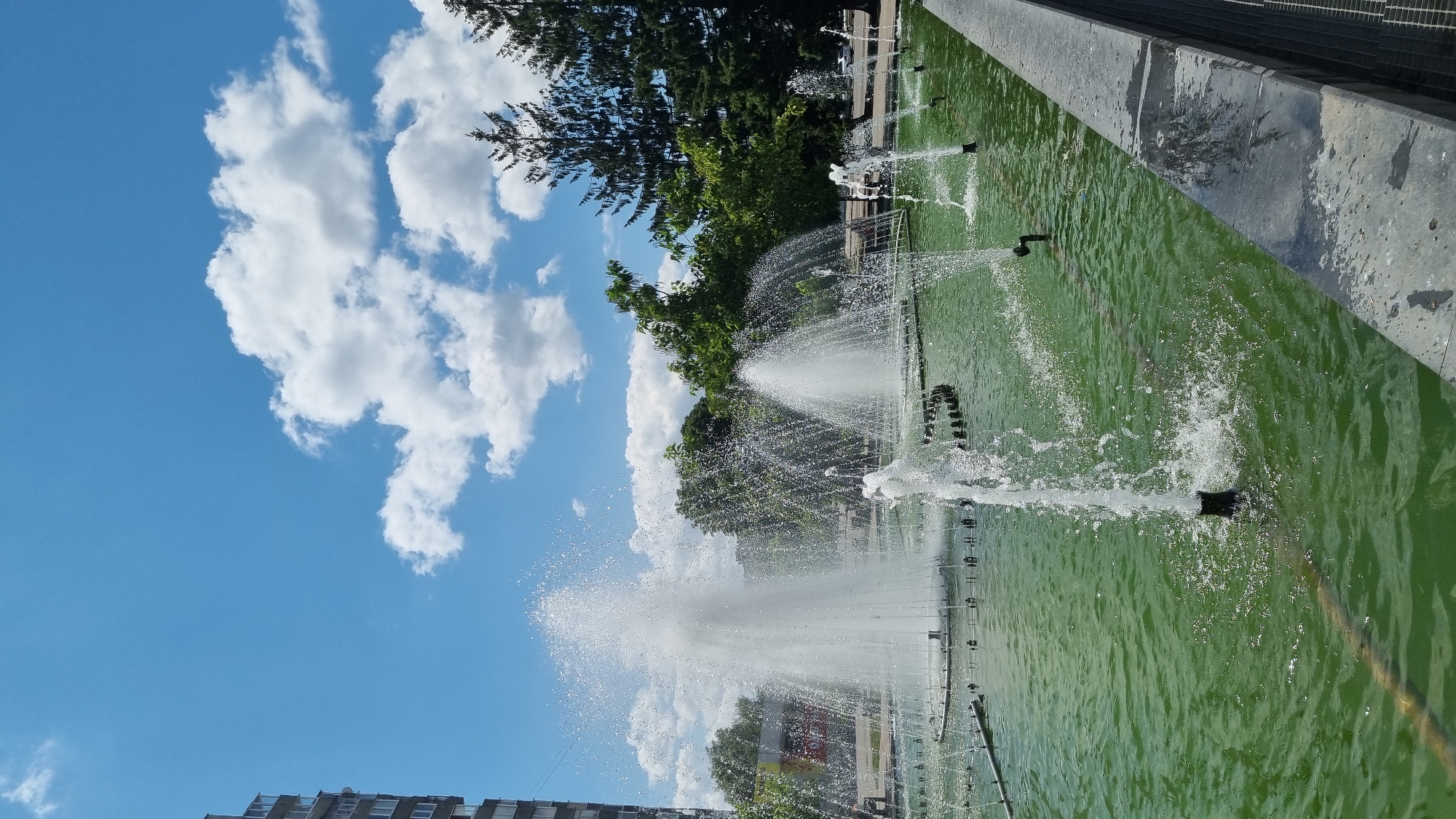 Smila's public square: fountains, flowers, and Minion statues