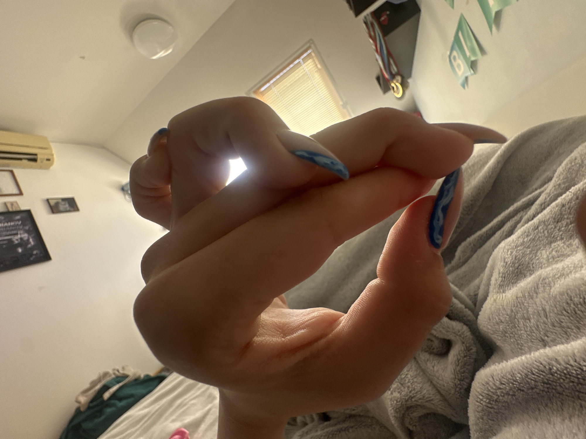 Morning playtime with plush toys and nail art in Shumen bedroom