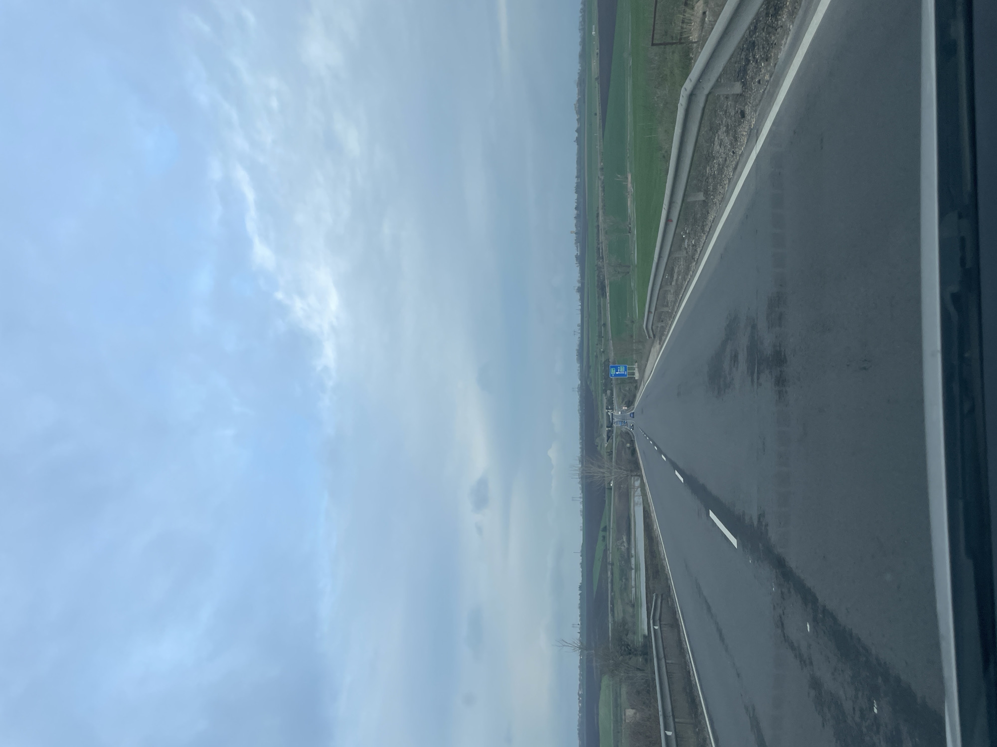 Wet highway conditions documented near Shumen, Bulgaria
