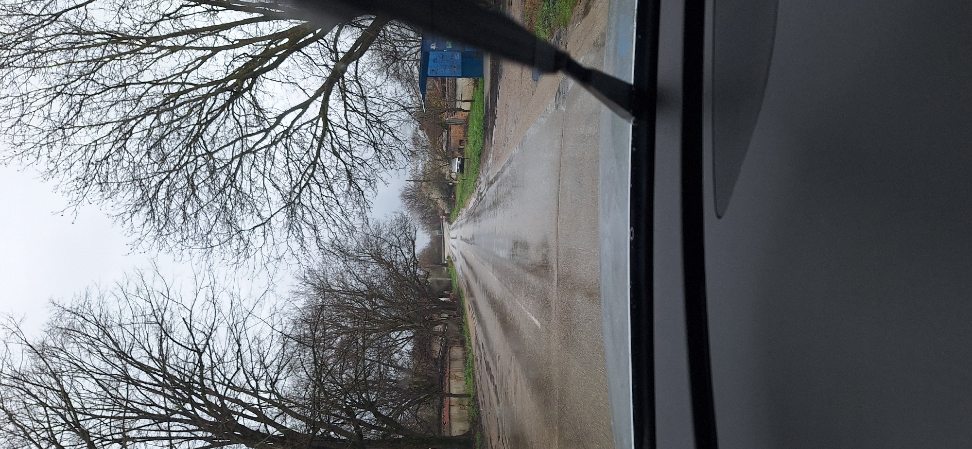 Wet road scene documented in Ioglav, Bulgaria