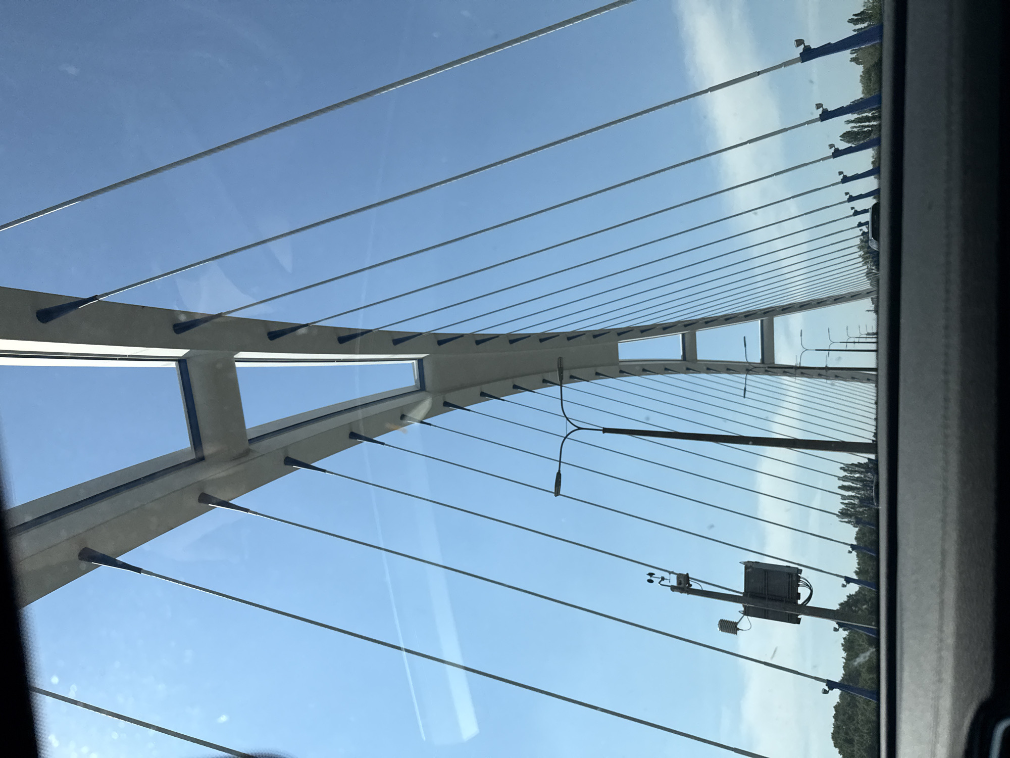 Morning commute across Apollo Bridge in Bratislava captured