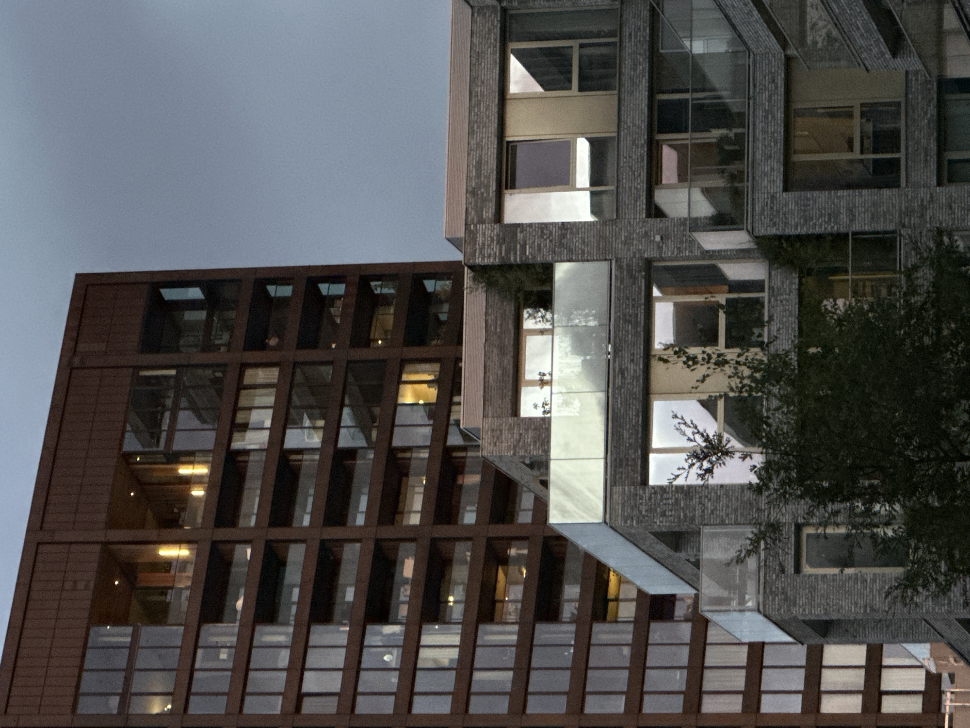 Evening documentation of modern Amsterdam residential development in IJburg