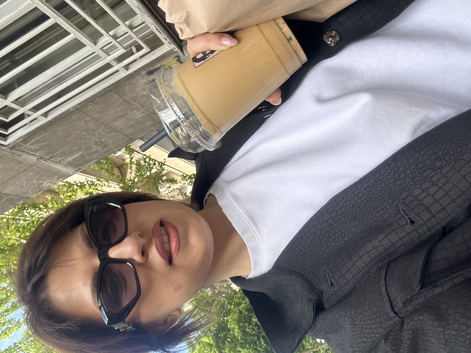 Morning coffee run captured in central Sofia