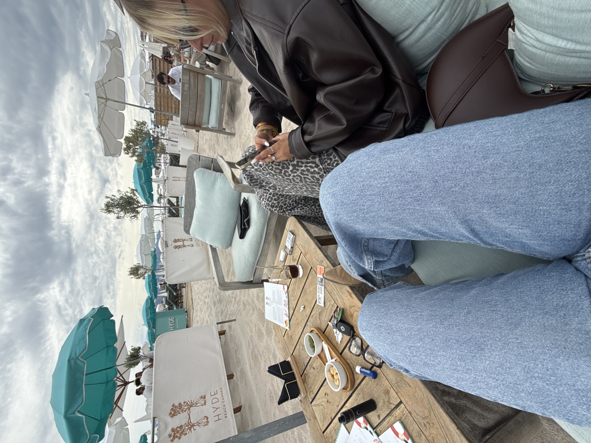 Casual afternoon dining and lounging captured at Hyde Beach Cannes