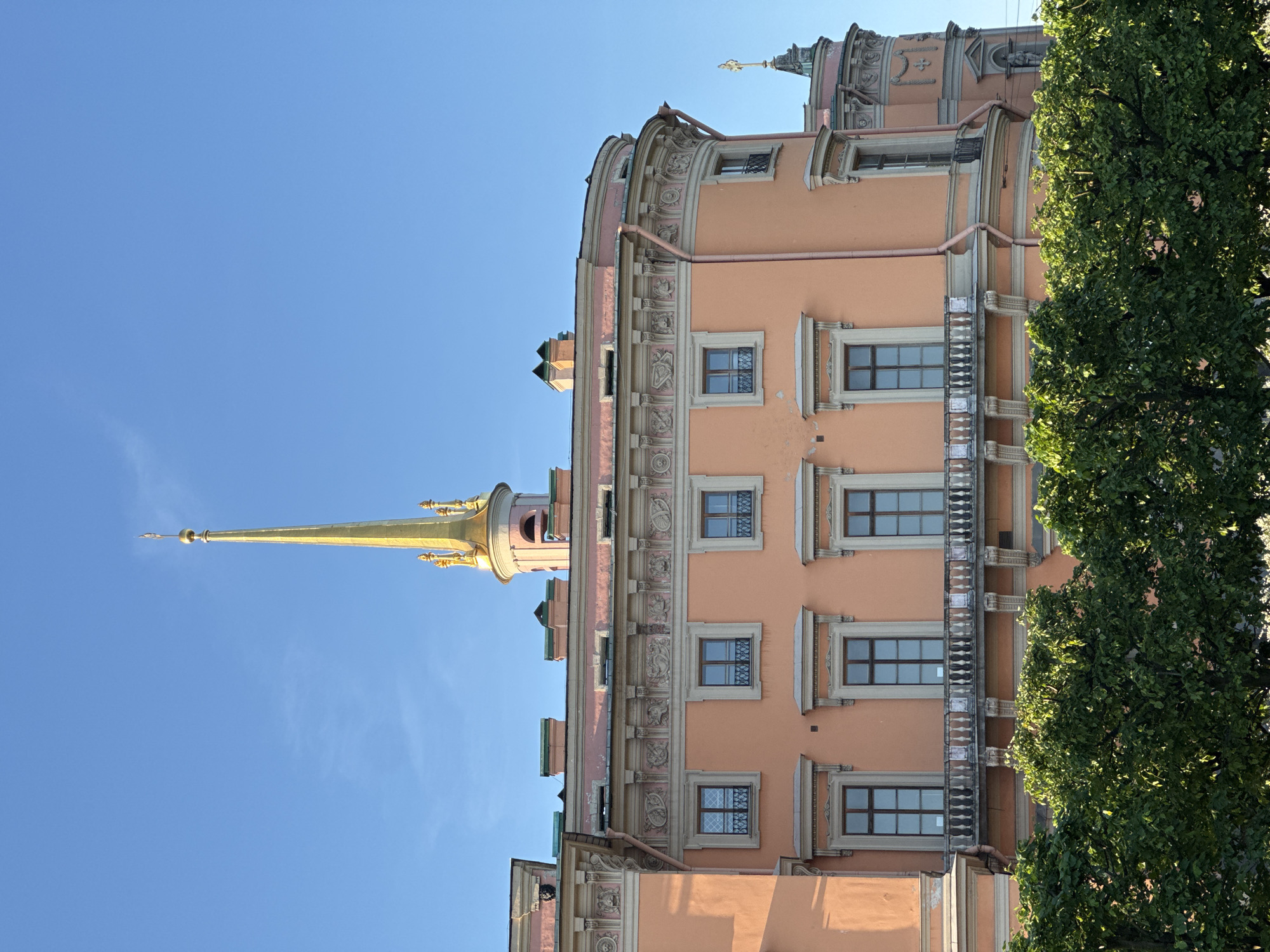 Classical architecture documented along Saint Petersburg waterfront during dawn