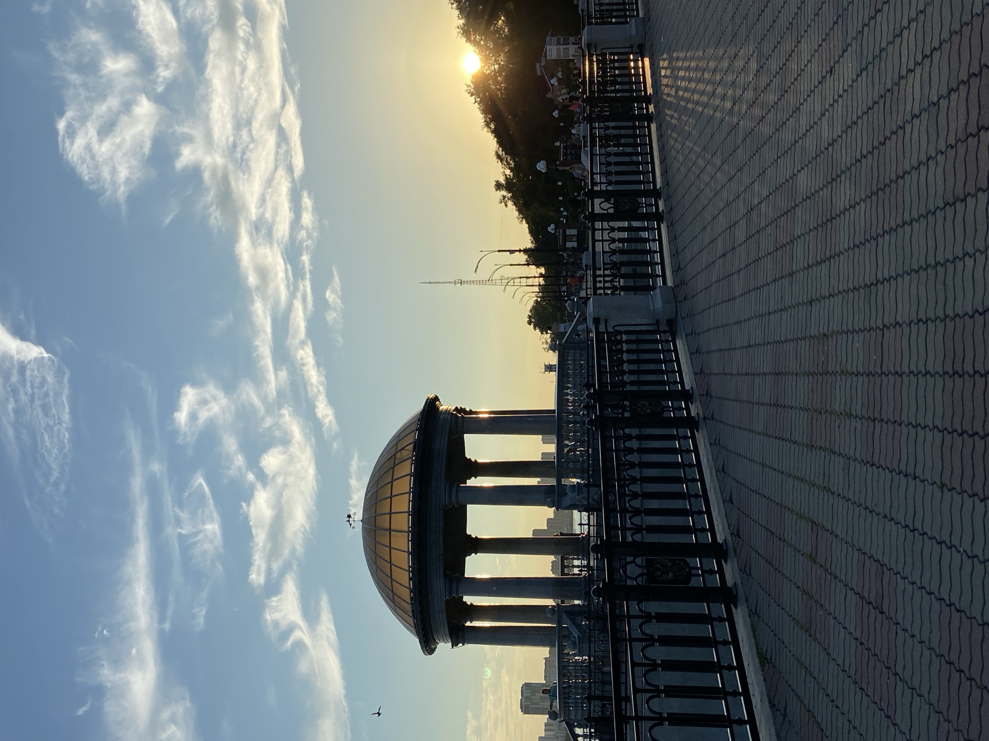 Blagoveshchensk waterfront at sunset, Amur River embankment