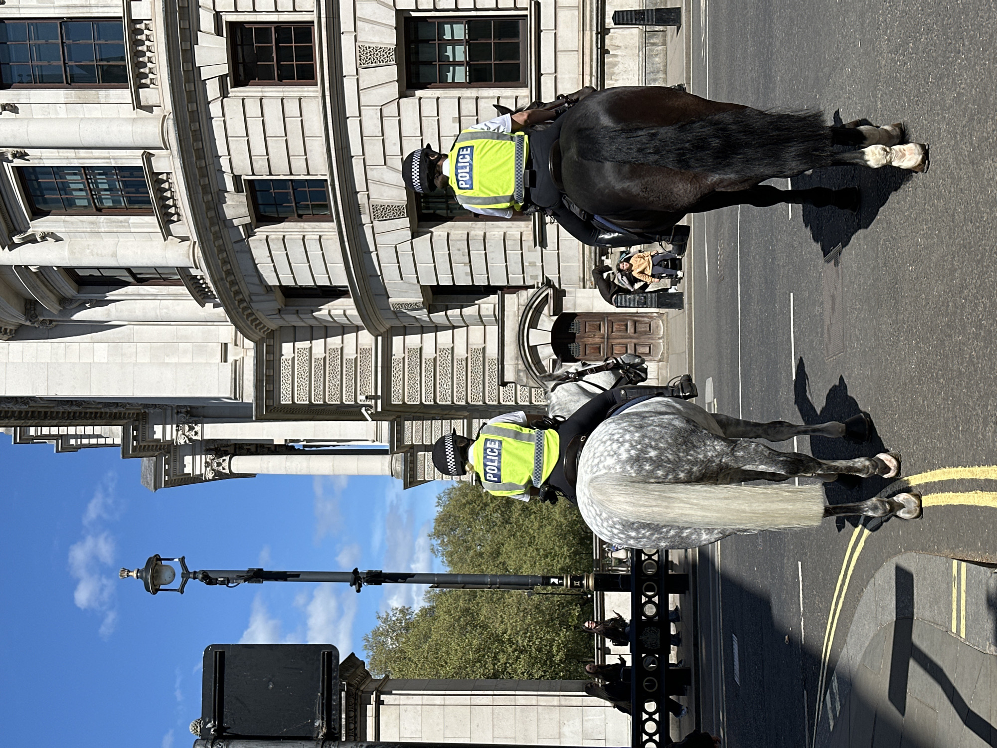 Mounted Police Officers Patrol London Streets