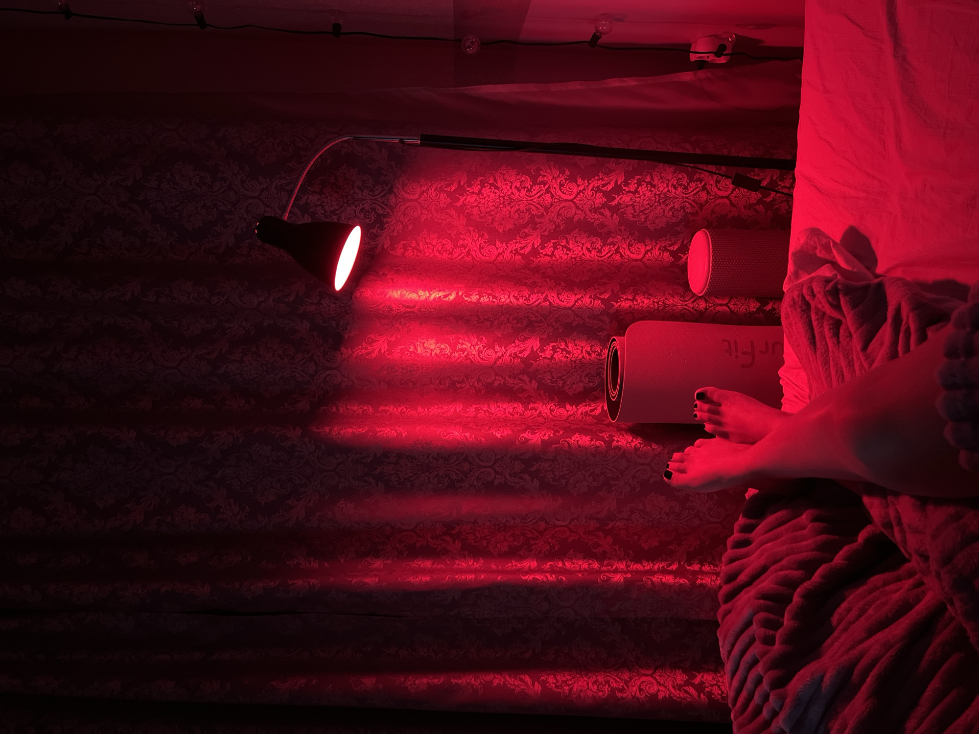 Evening yoga session captured in Sochi bedroom