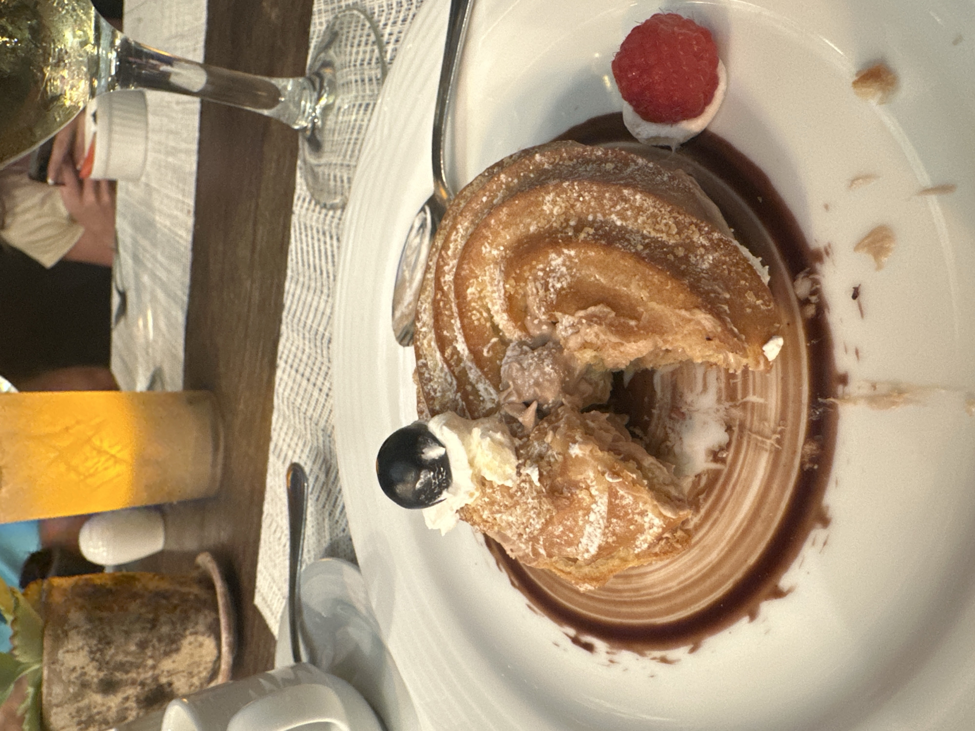 Late-night dessert course documented at Playa del Carmen restaurant