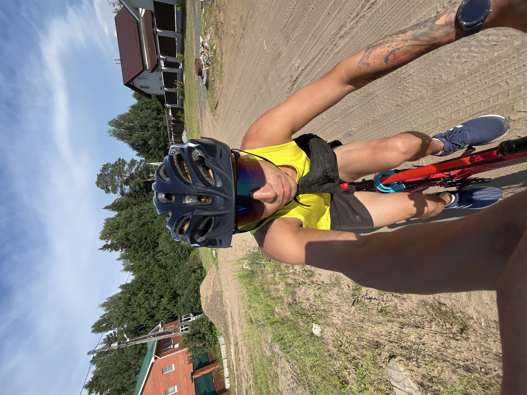Lazy summer afternoon in Chaikovsky: bikes, trampolines, and a bull terrier