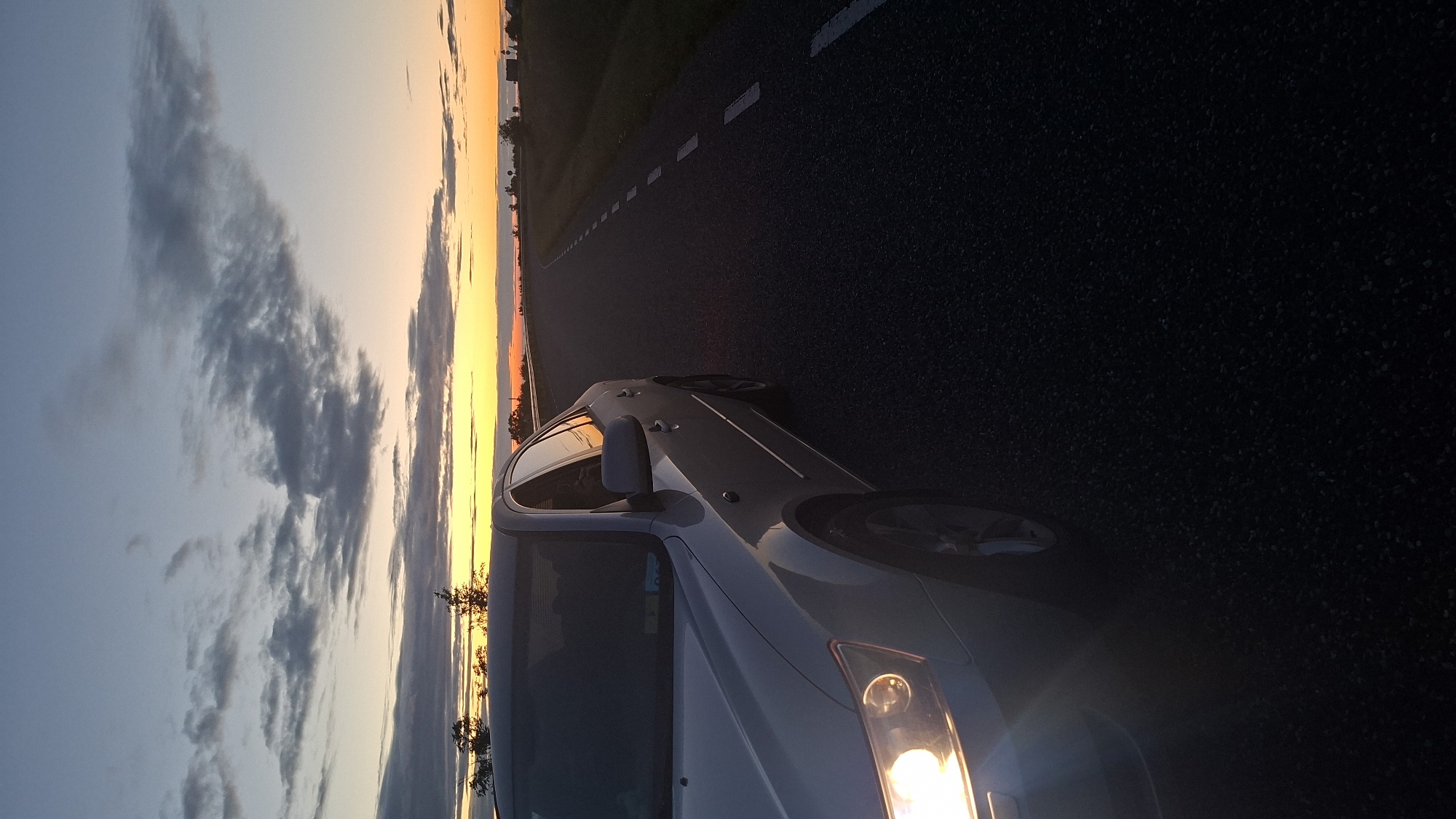 Evening wind farm views during roadside stop in Paldiski