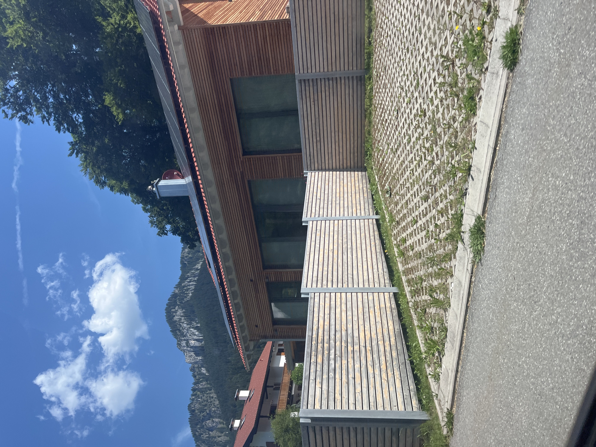 Passing through Oberau's Alpine streets on a summer morning