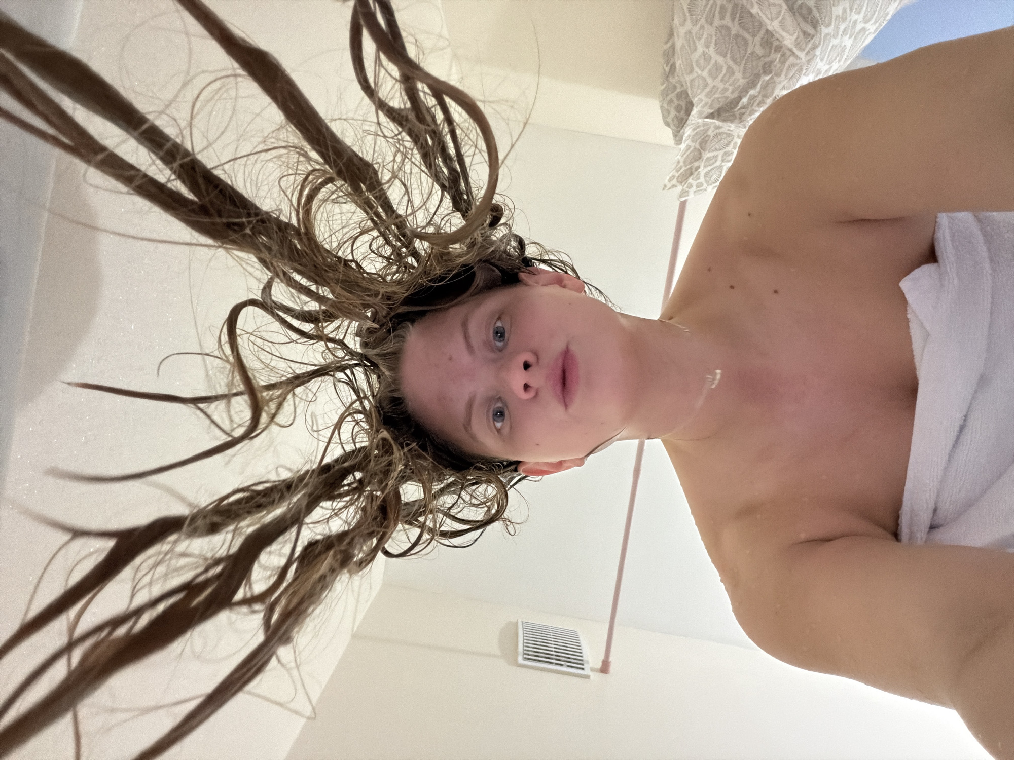 Woman photographed from below in Izhevsk, Russia