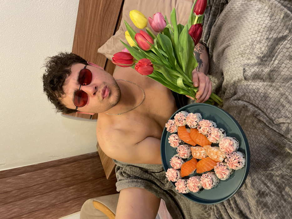 Man performs music in bed with Valentine's props in Montenegro