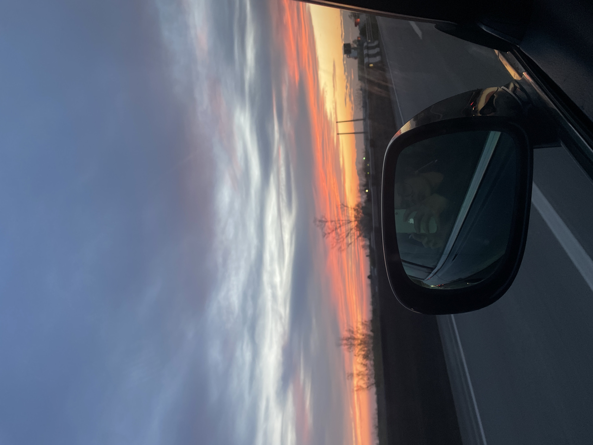Sunset observed from vehicles across northeastern Italy
