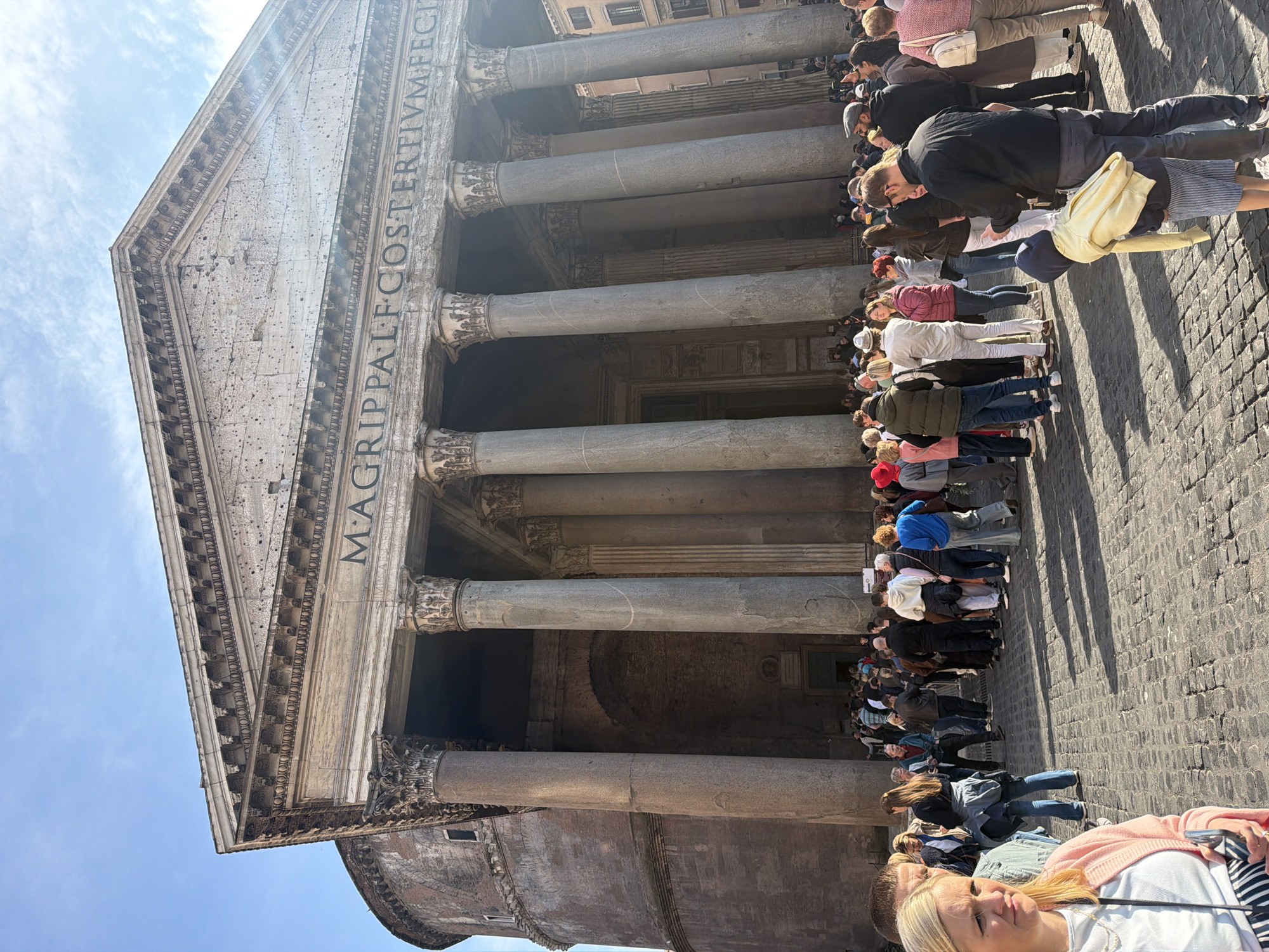 Tourists queue at Rome's Pantheon entrance