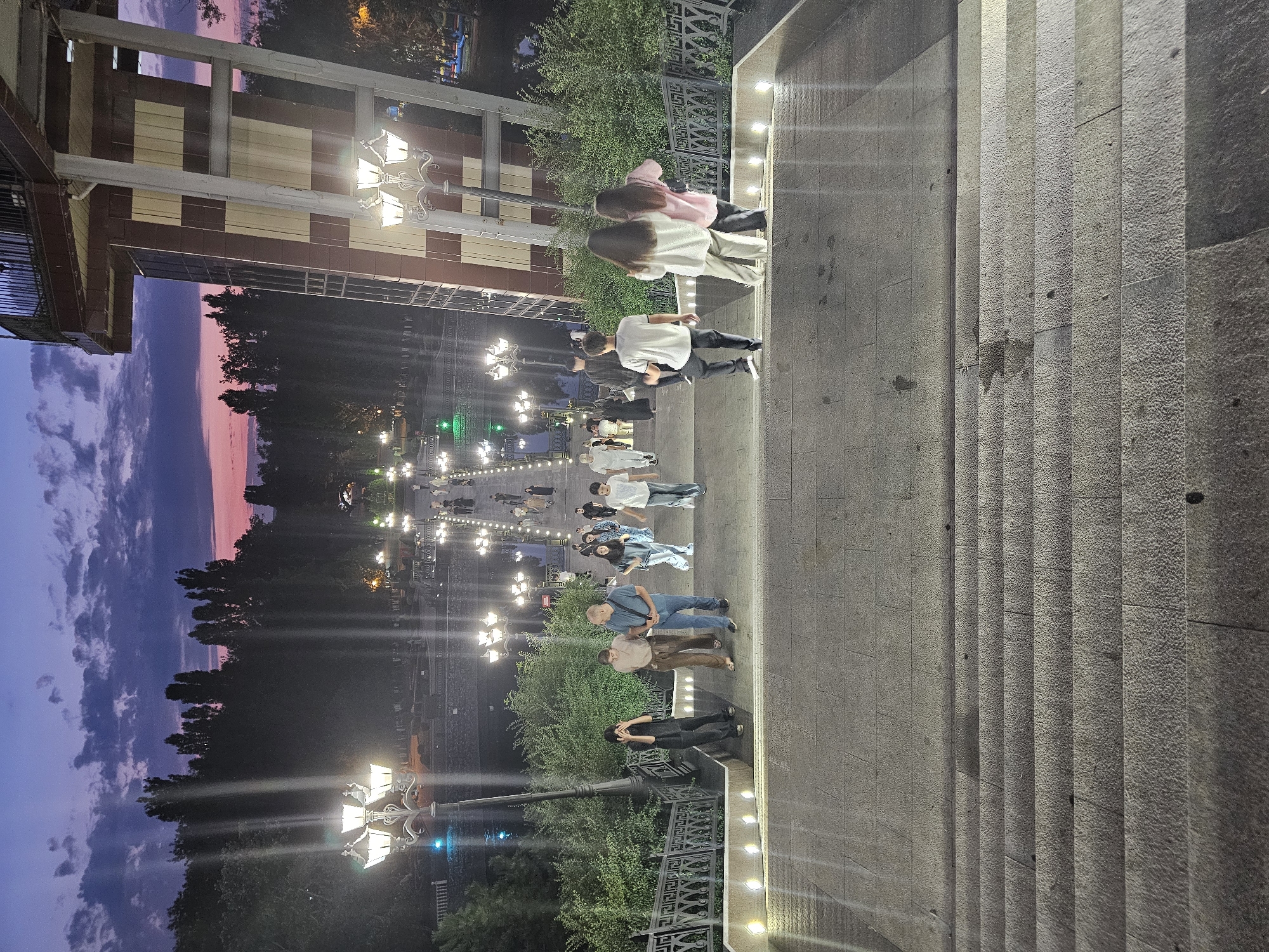 Evening stroll through Cherkessk's lit-up parks and monuments
